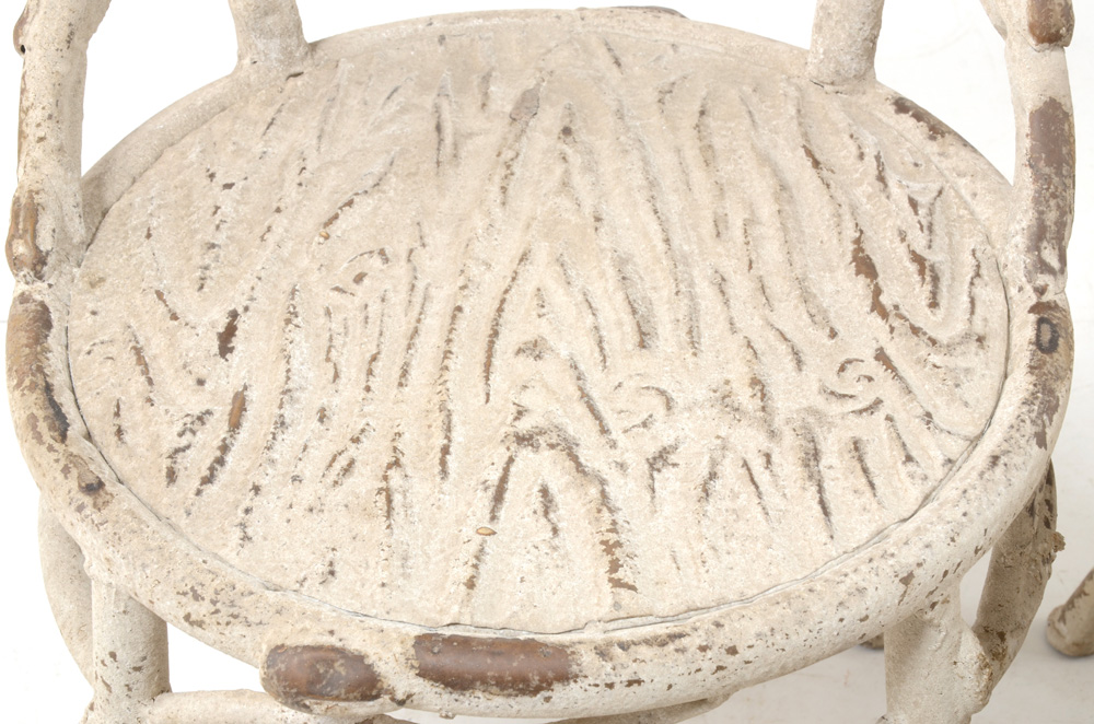 Formed Faux Wood Metal Accent Chairs