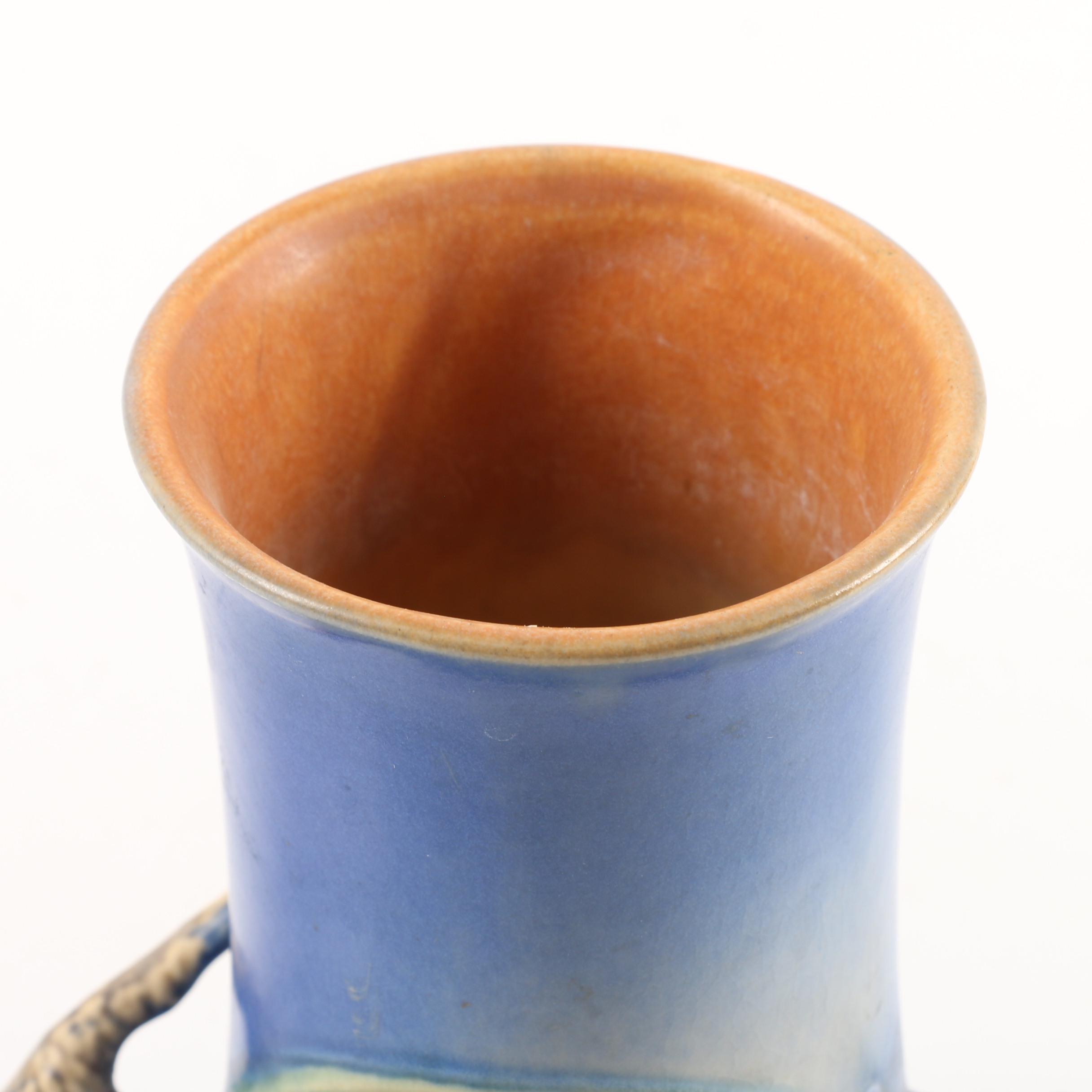 Roseville Pottery "Pine Cone" Blue Vase