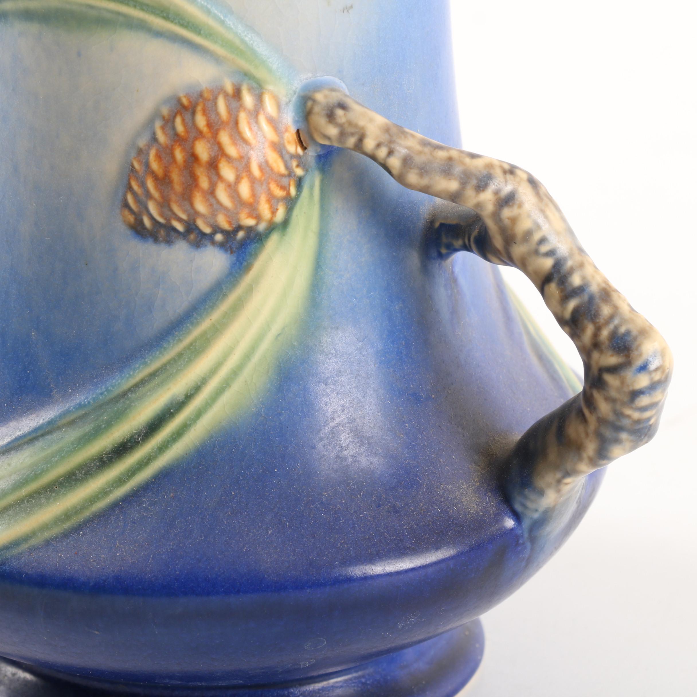 Roseville Pottery "Pine Cone" Blue Vase