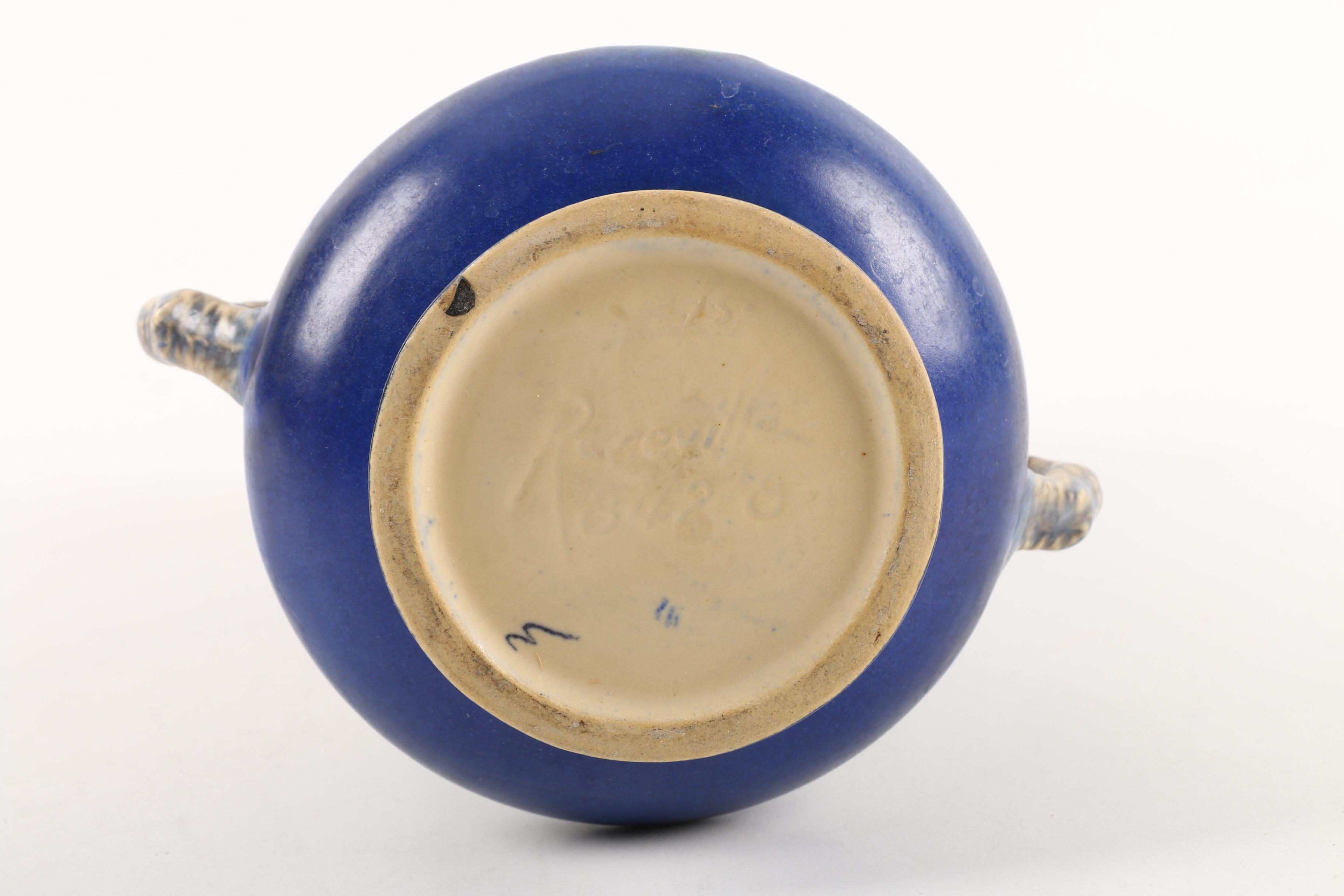 Roseville Pottery "Pine Cone" Blue Vase