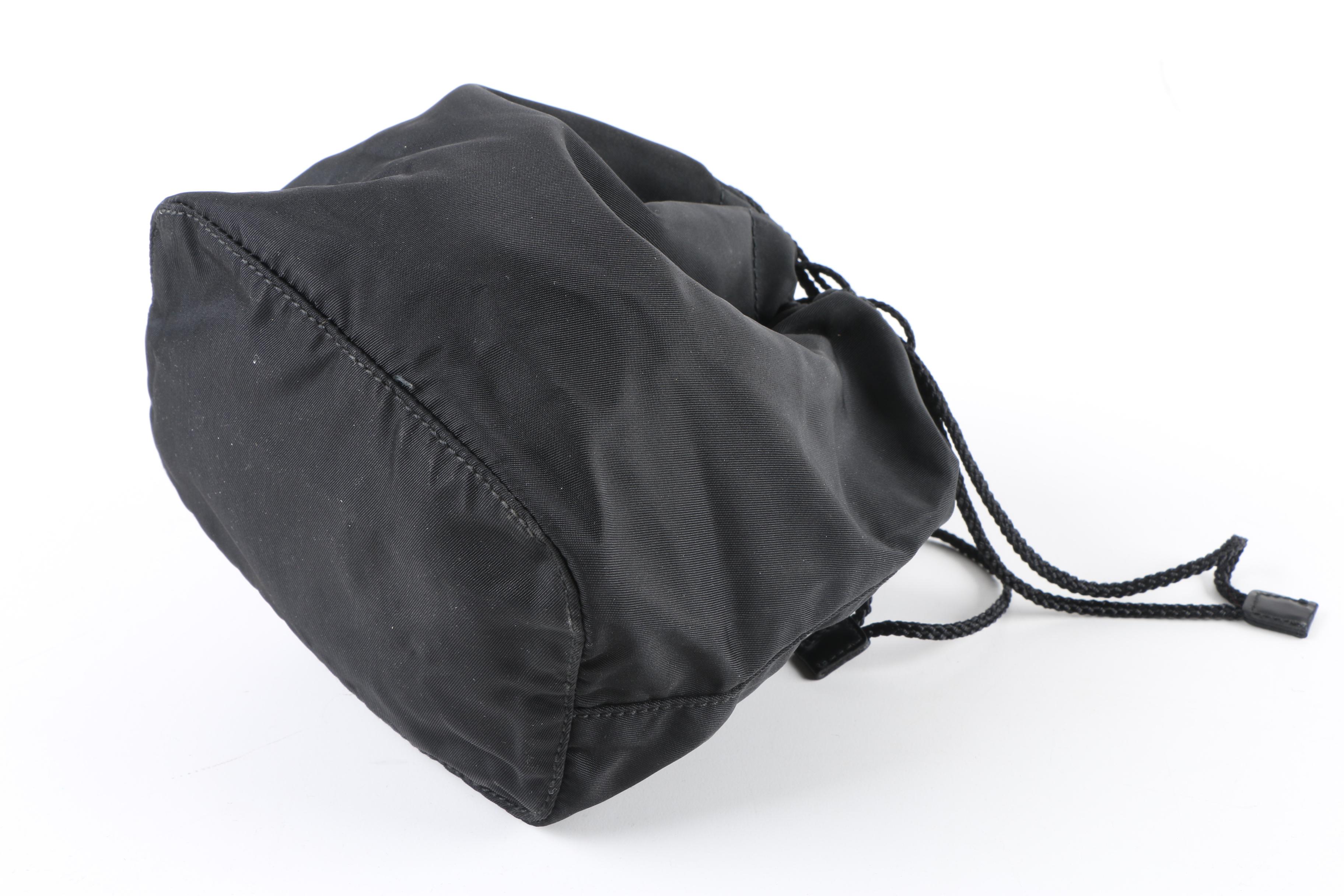 Prada Black Nylon Drawstring Pouch