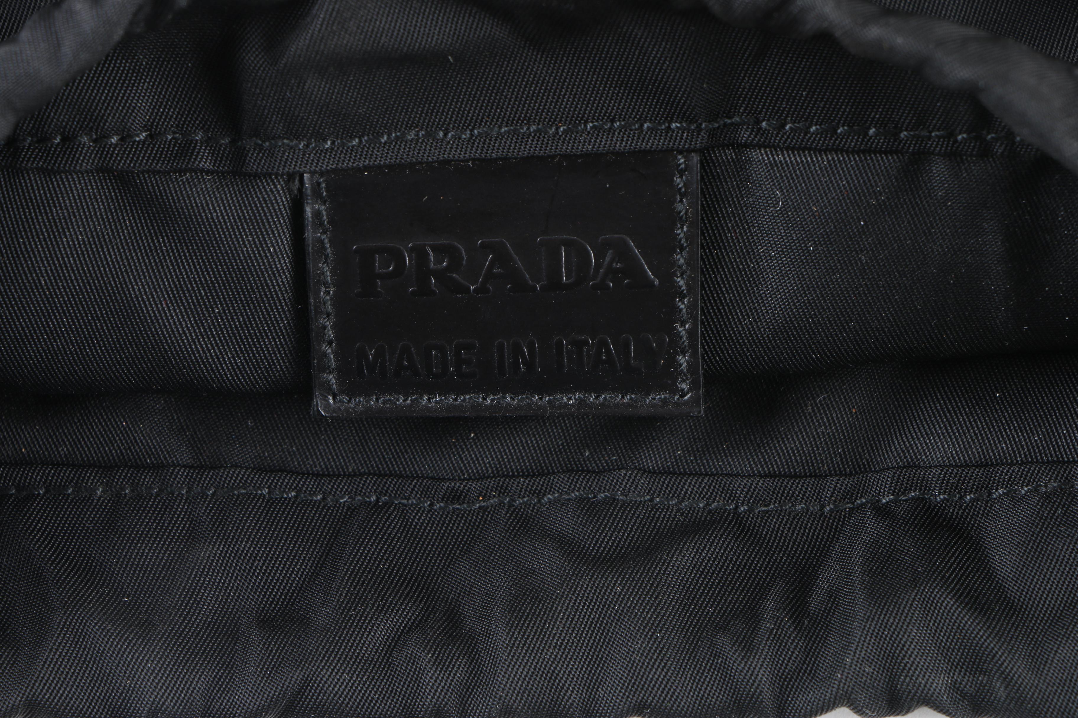 Prada Black Nylon Drawstring Pouch