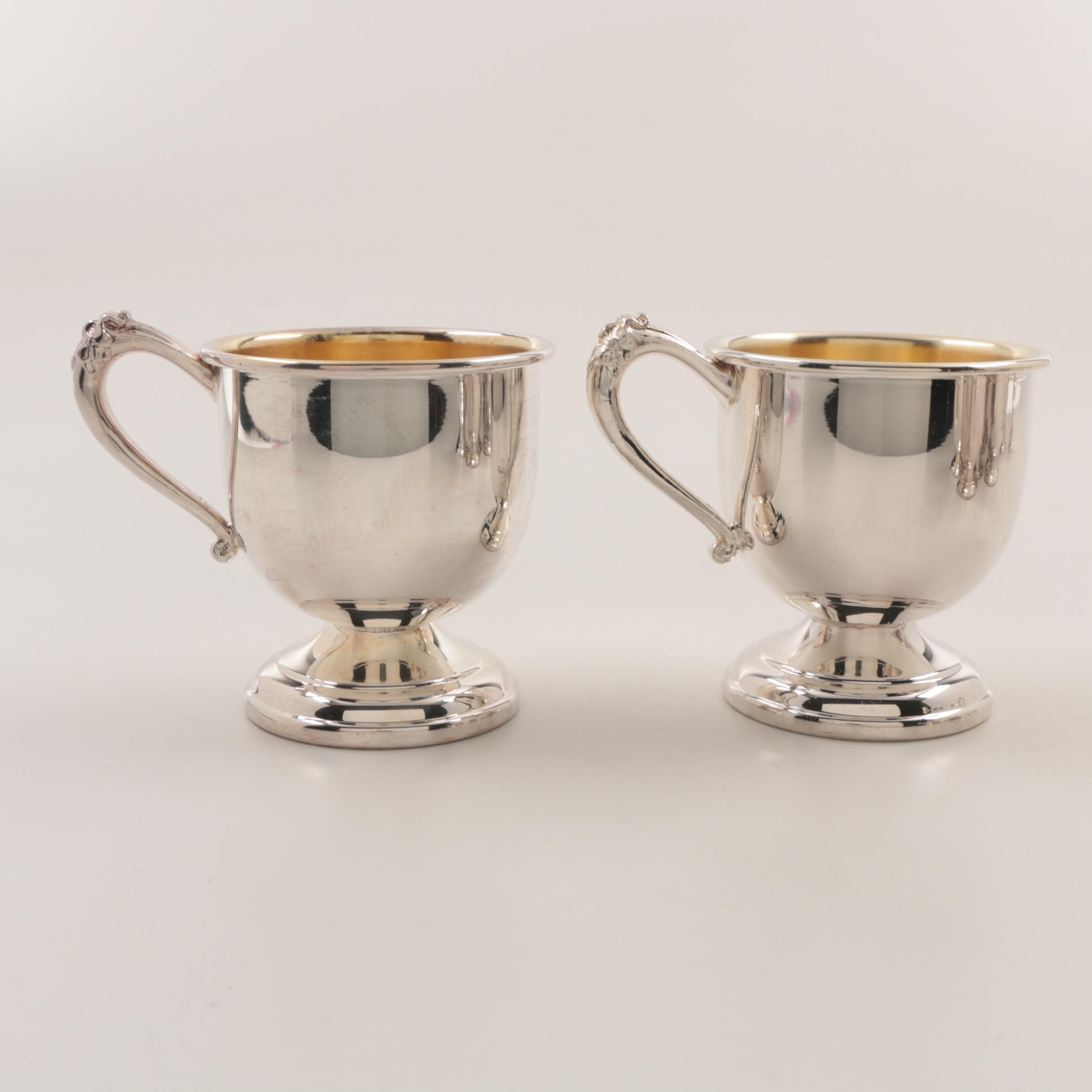 Set of Twelve Sheridan Silver Plate Handled Punch Cups