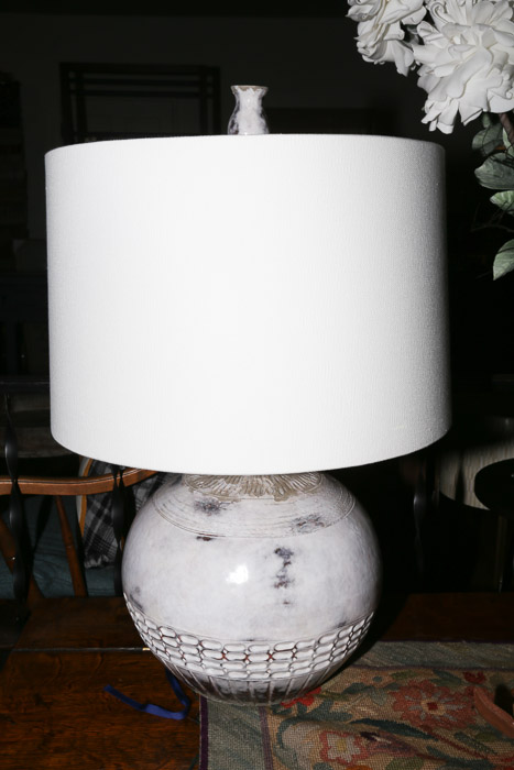The Natural Light "Amuleto" Ceramic Table Lamp with Sail Cloth Shade