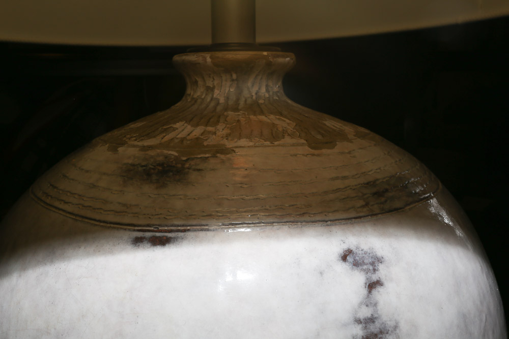 The Natural Light "Amuleto" Ceramic Table Lamp with Sail Cloth Shade