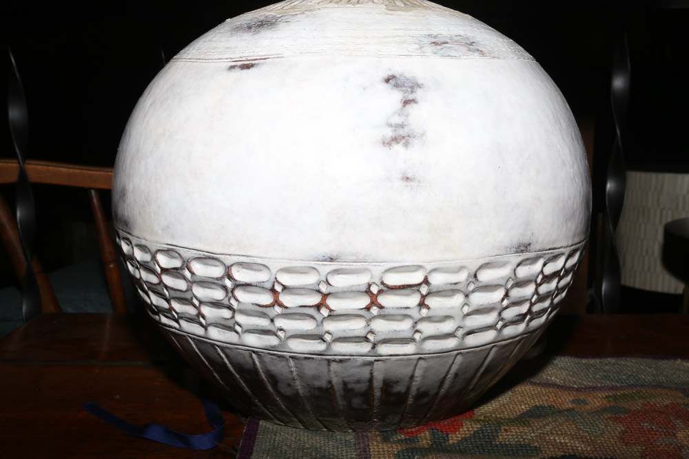 The Natural Light "Amuleto" Ceramic Table Lamp with Sail Cloth Shade