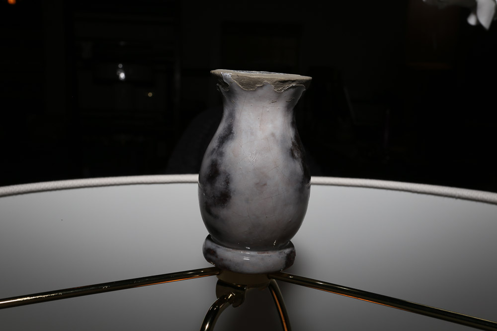 The Natural Light "Amuleto" Ceramic Table Lamp with Sail Cloth Shade