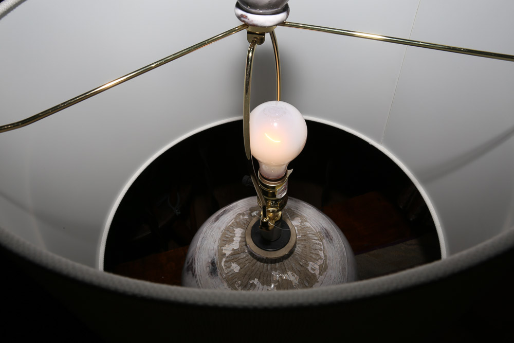 The Natural Light "Amuleto" Ceramic Table Lamp with Sail Cloth Shade