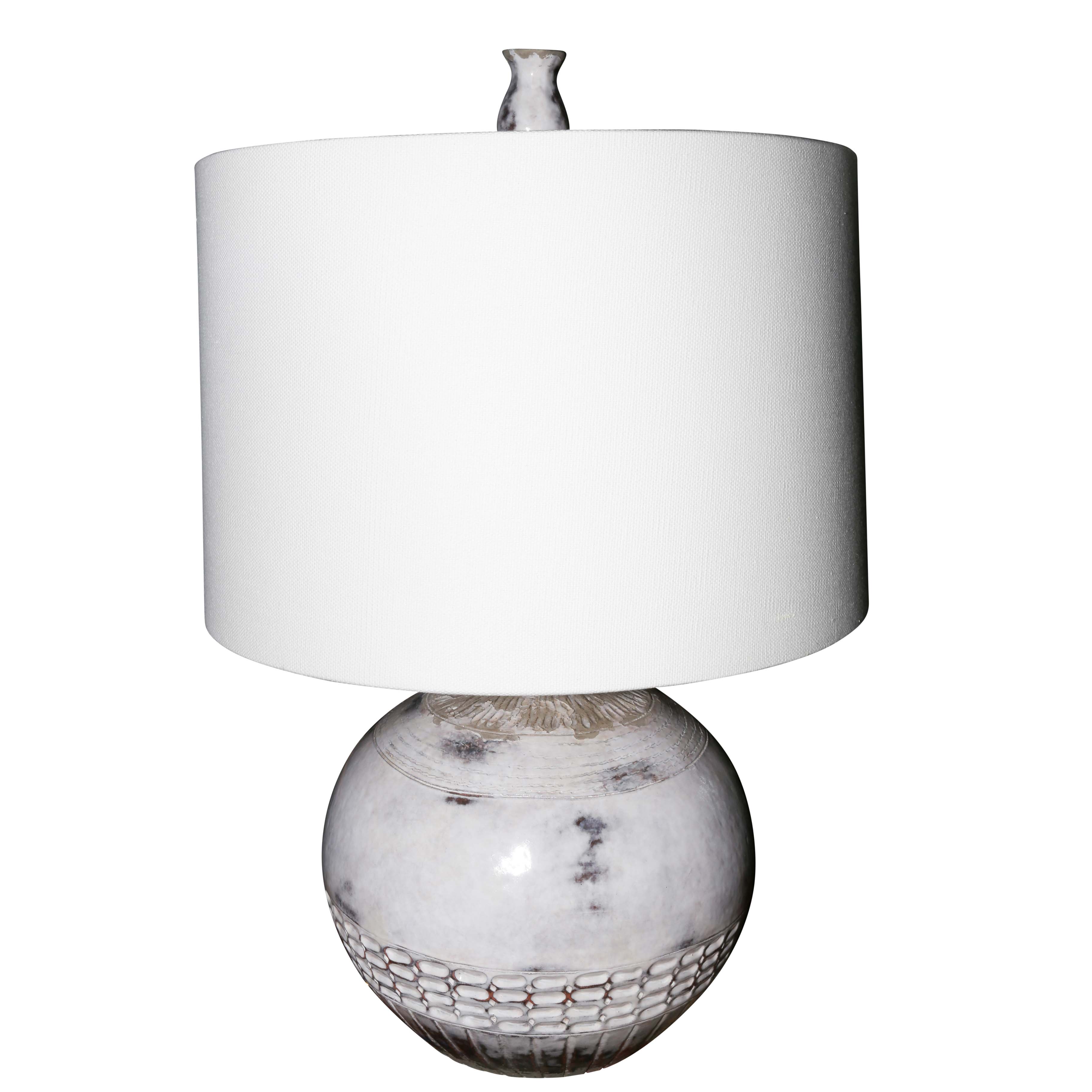 The Natural Light "Amuleto" Ceramic Table Lamp with Sail Cloth Shade