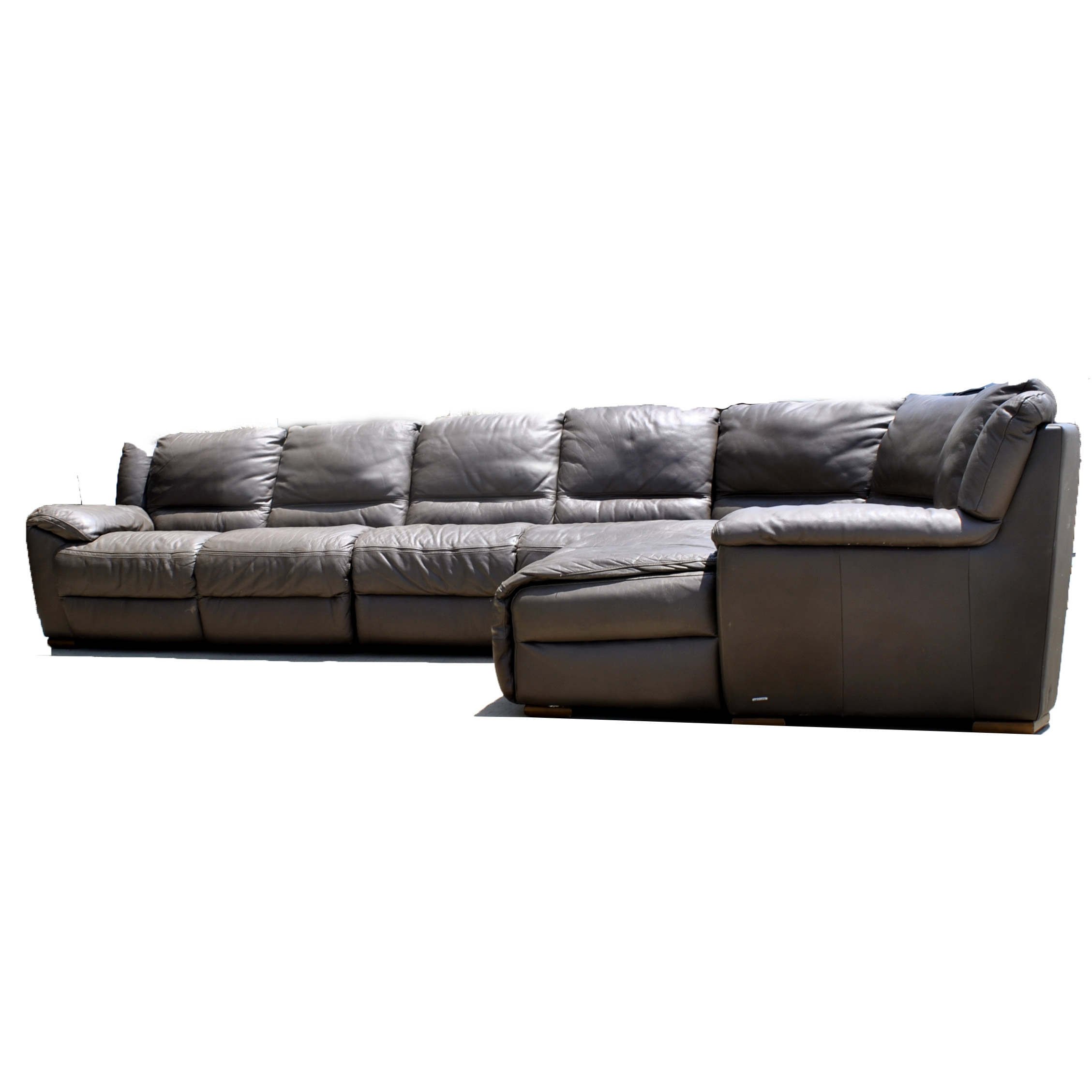 Natuzzi Dark Leather Sectional