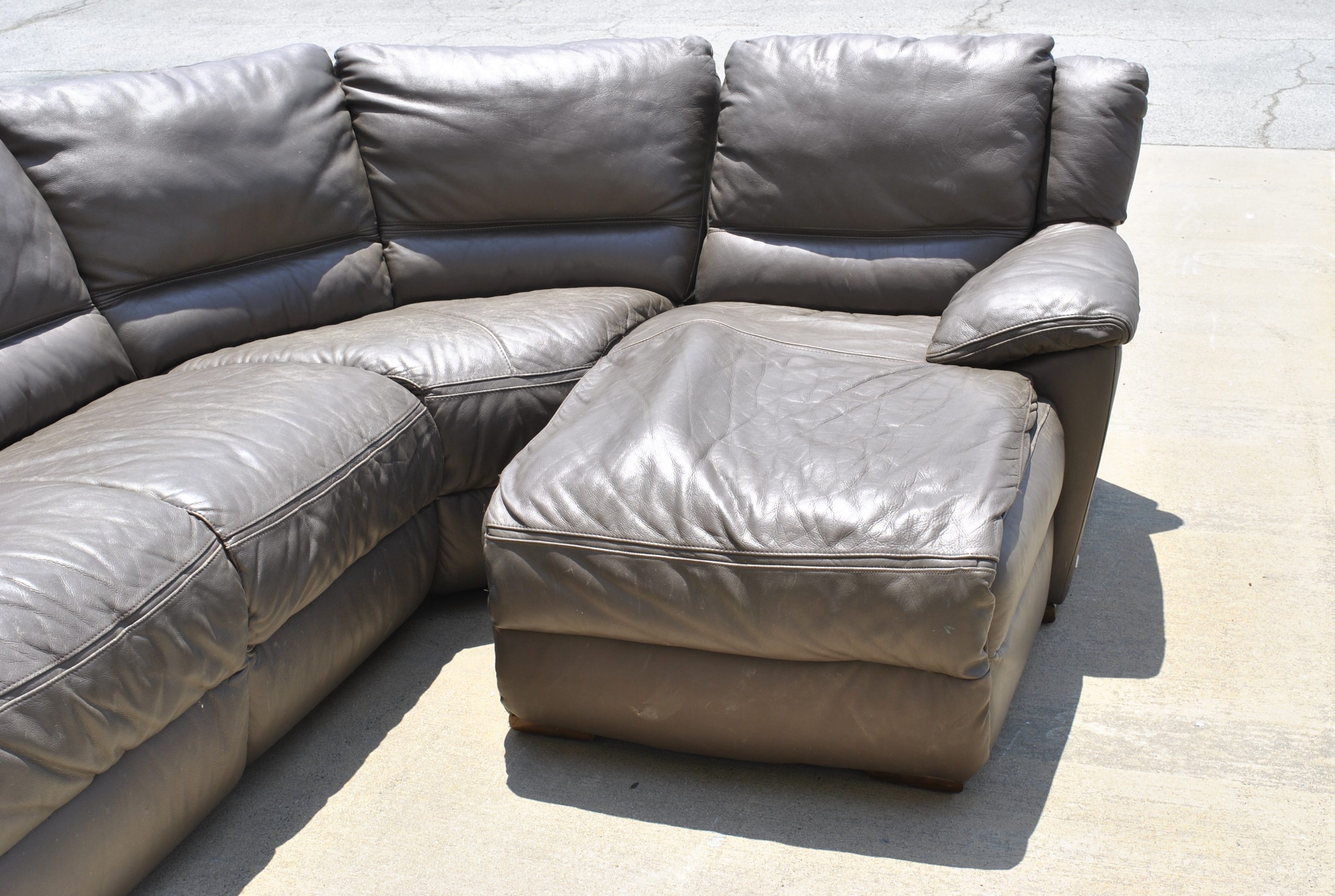 Natuzzi Dark Leather Sectional