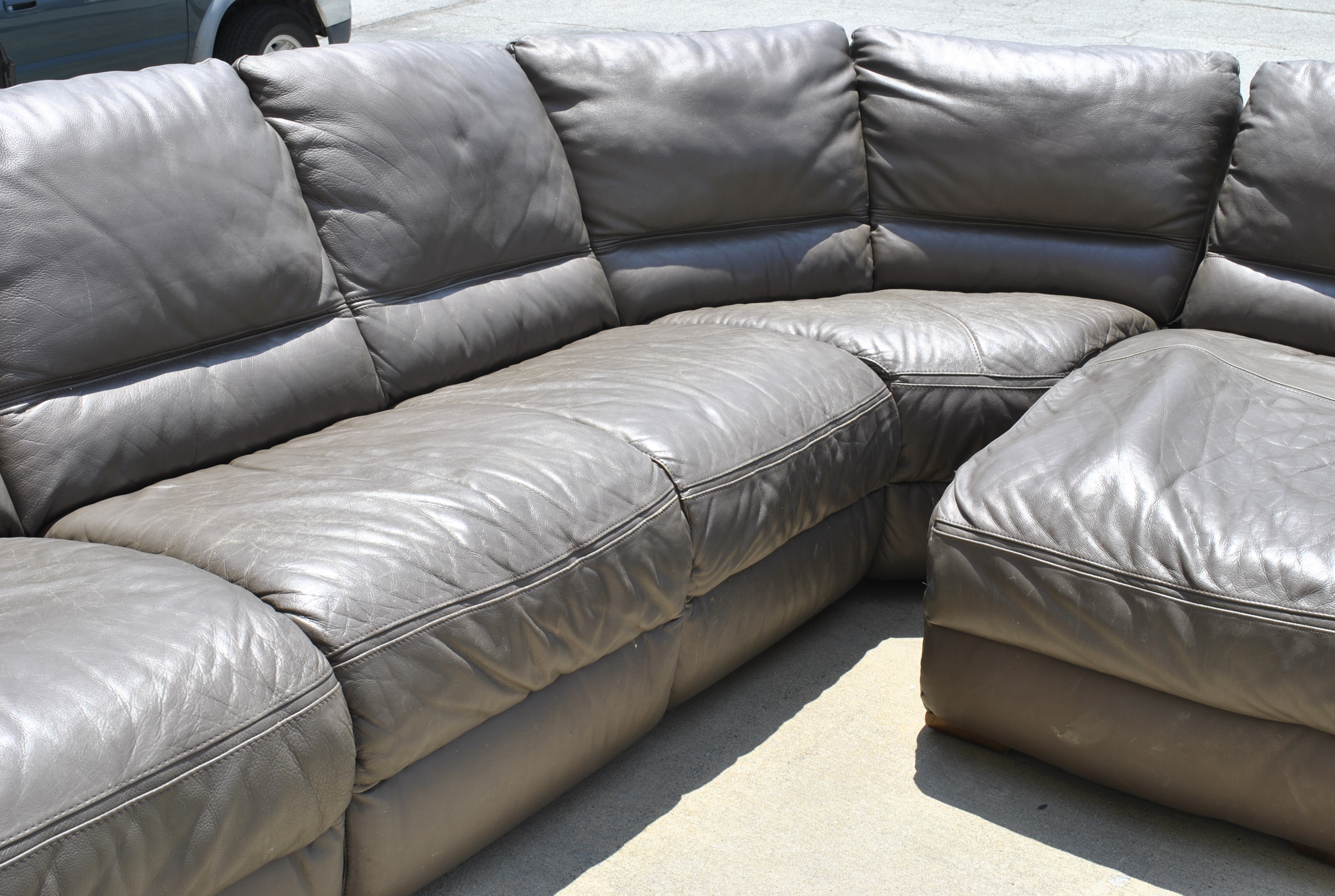 Natuzzi Dark Leather Sectional