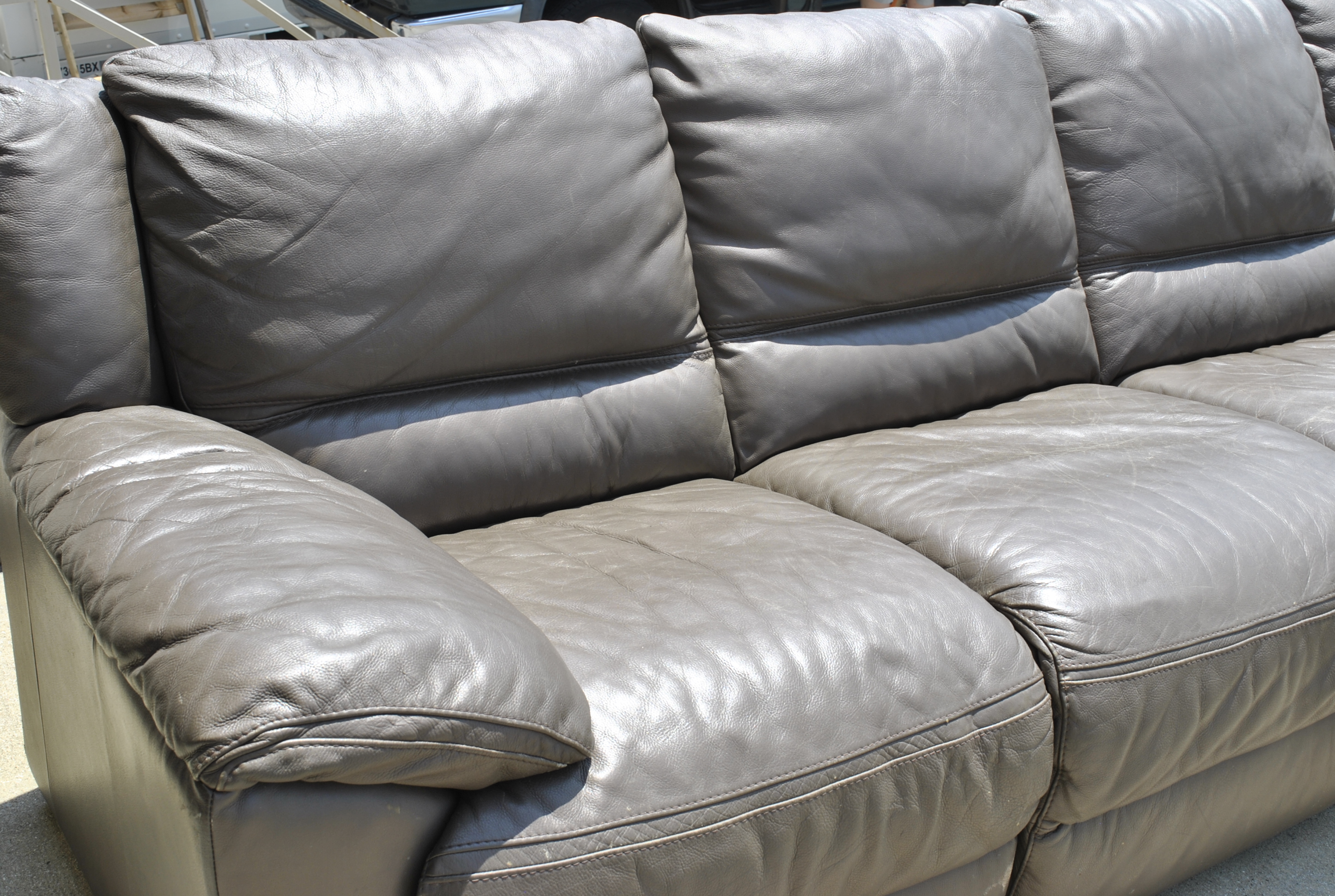 Natuzzi Dark Leather Sectional