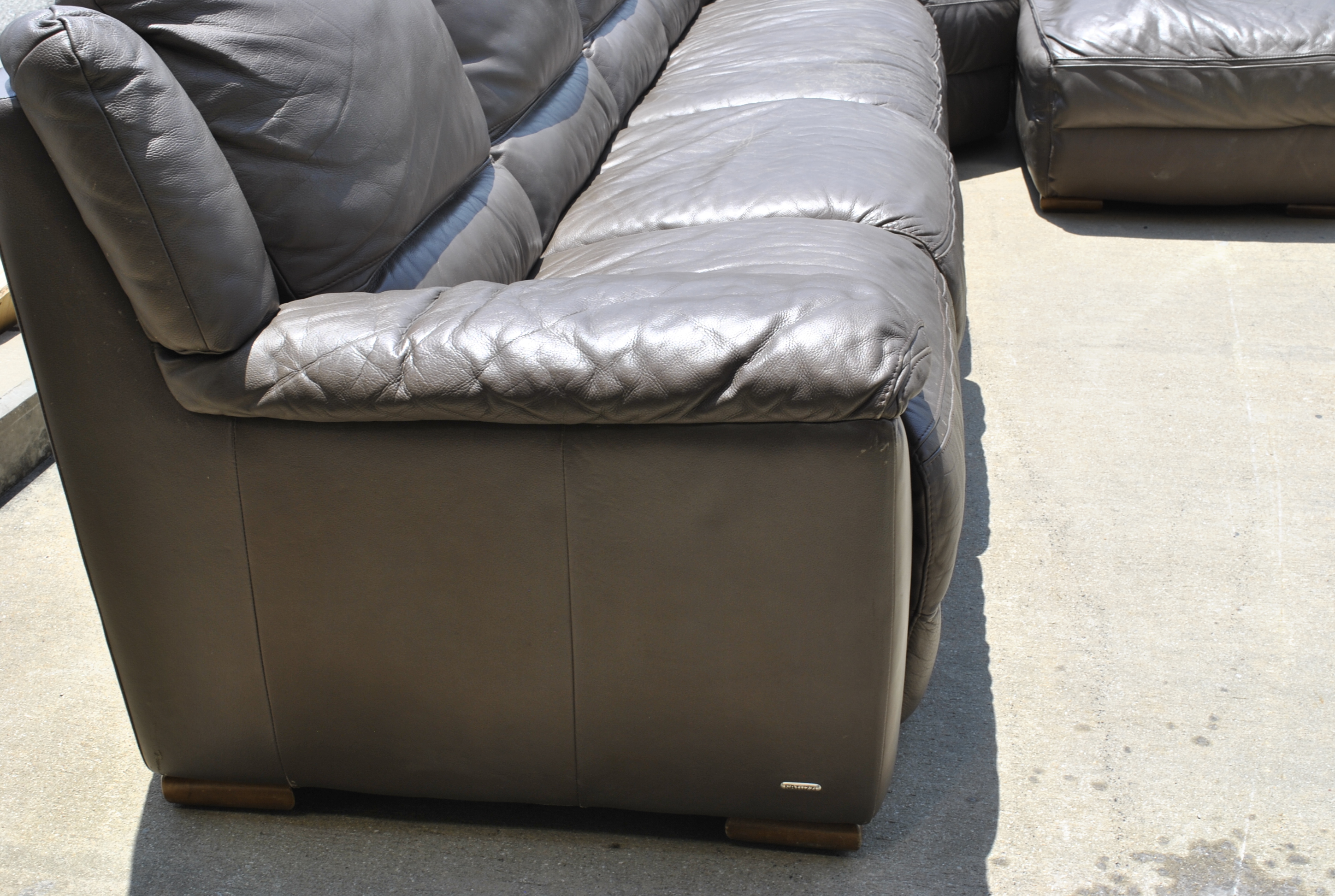 Natuzzi Dark Leather Sectional