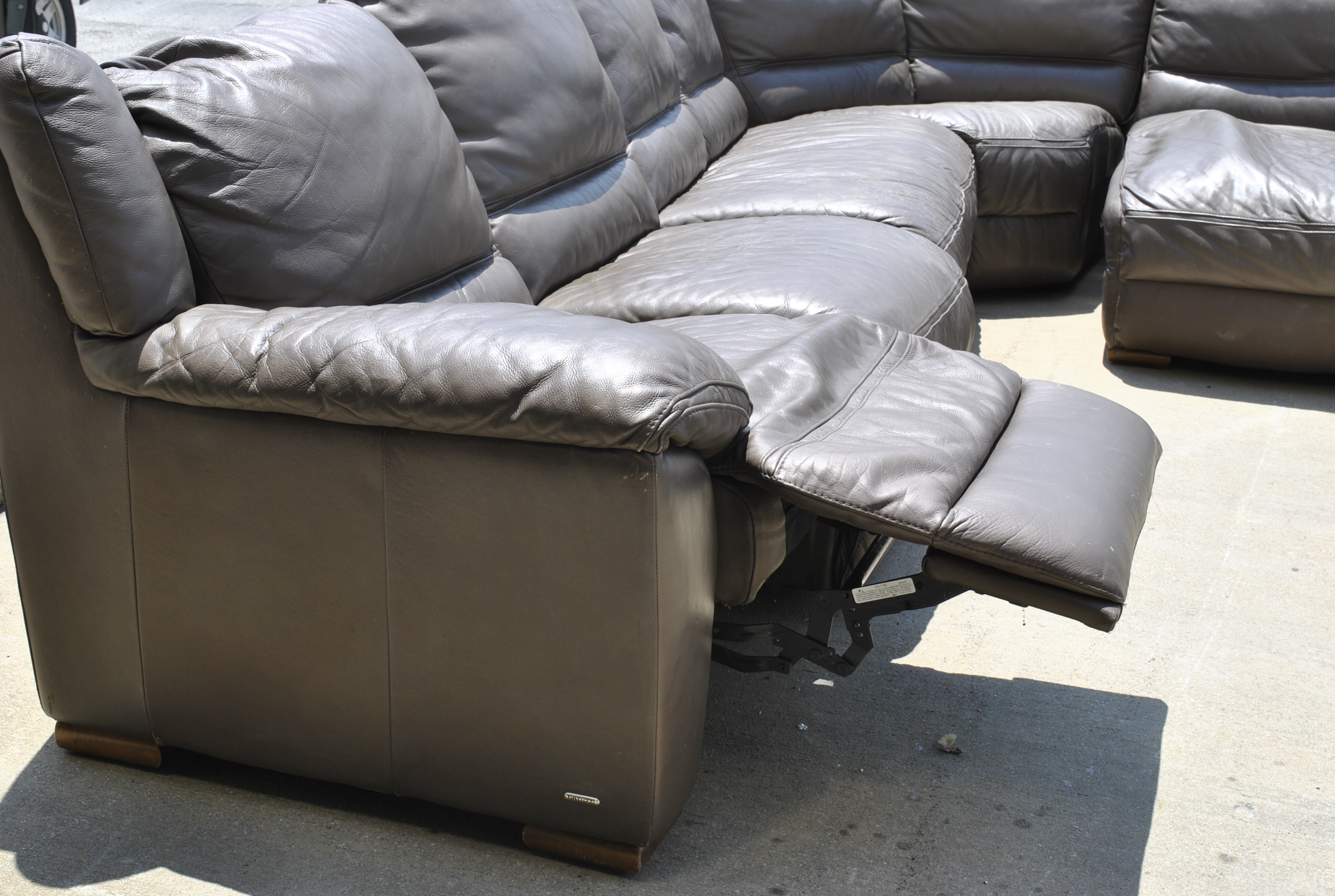 Natuzzi Dark Leather Sectional