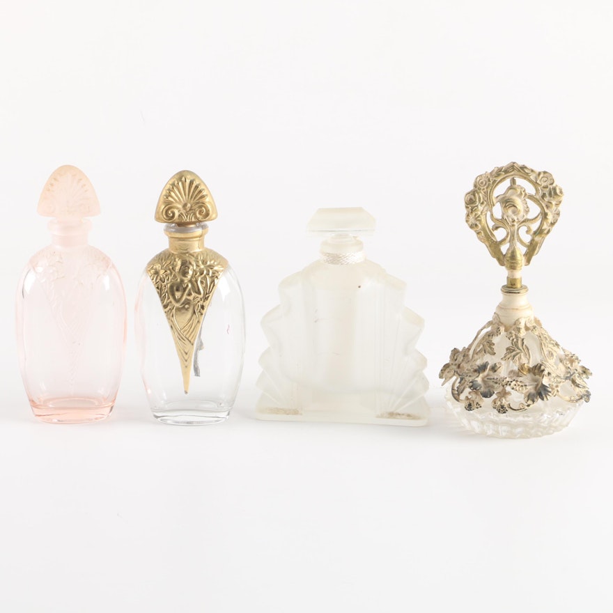 Early 20th Century Art Deco and Art Nouveau Glass Perfume Bottles