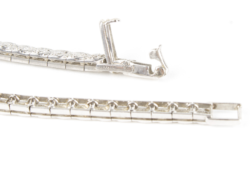 Helbros Platinum Diamond and Sapphire Watch