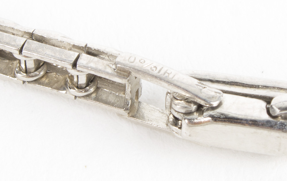 Helbros Platinum Diamond and Sapphire Watch