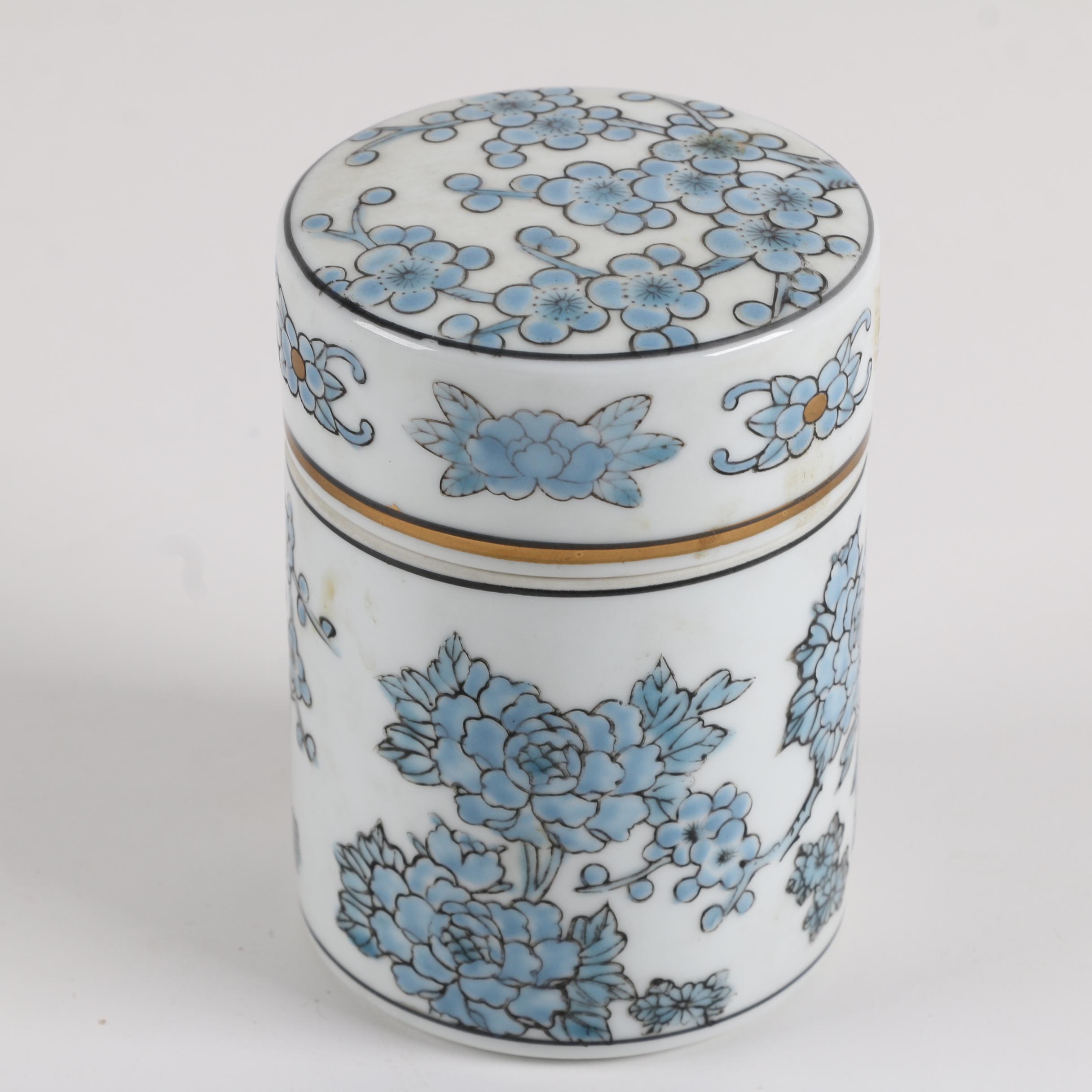 Vintage Gold Imari Japanese Porcelain Cigarette Jar