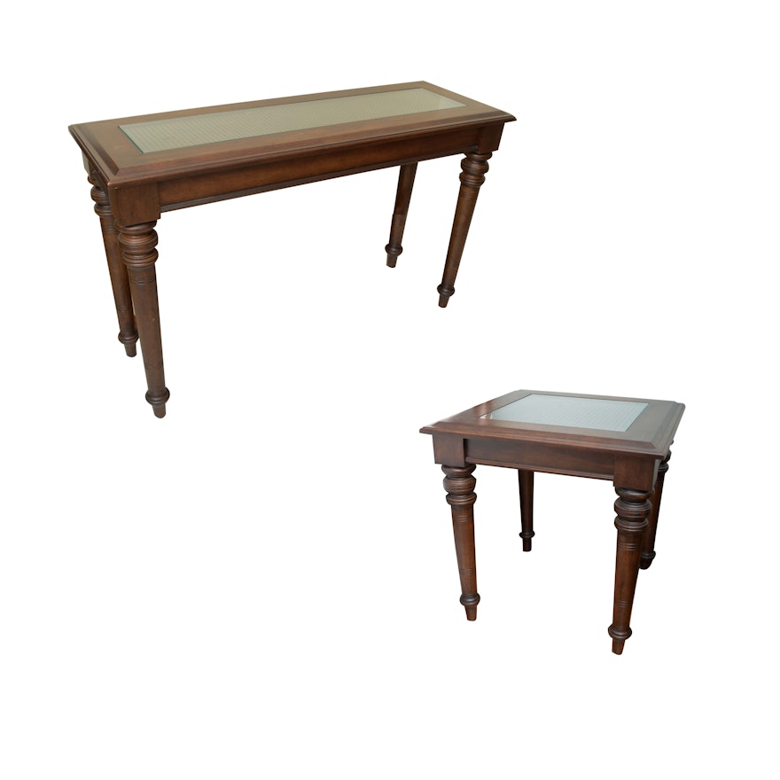 Glass Top Console Table and End Table by the Bombay Company