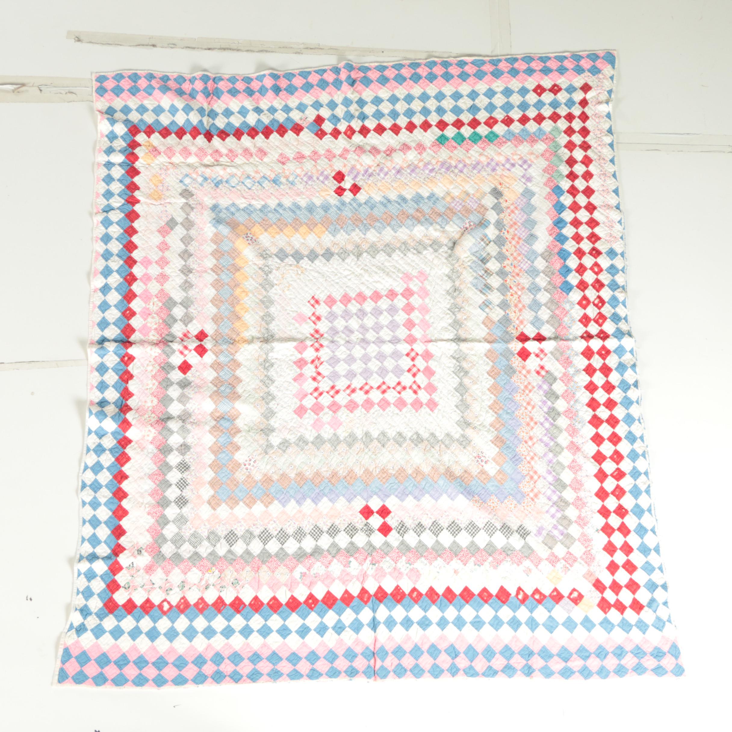 Early 20th Century "Trip Around the World" and "Nine Patch" Vintage Quilts