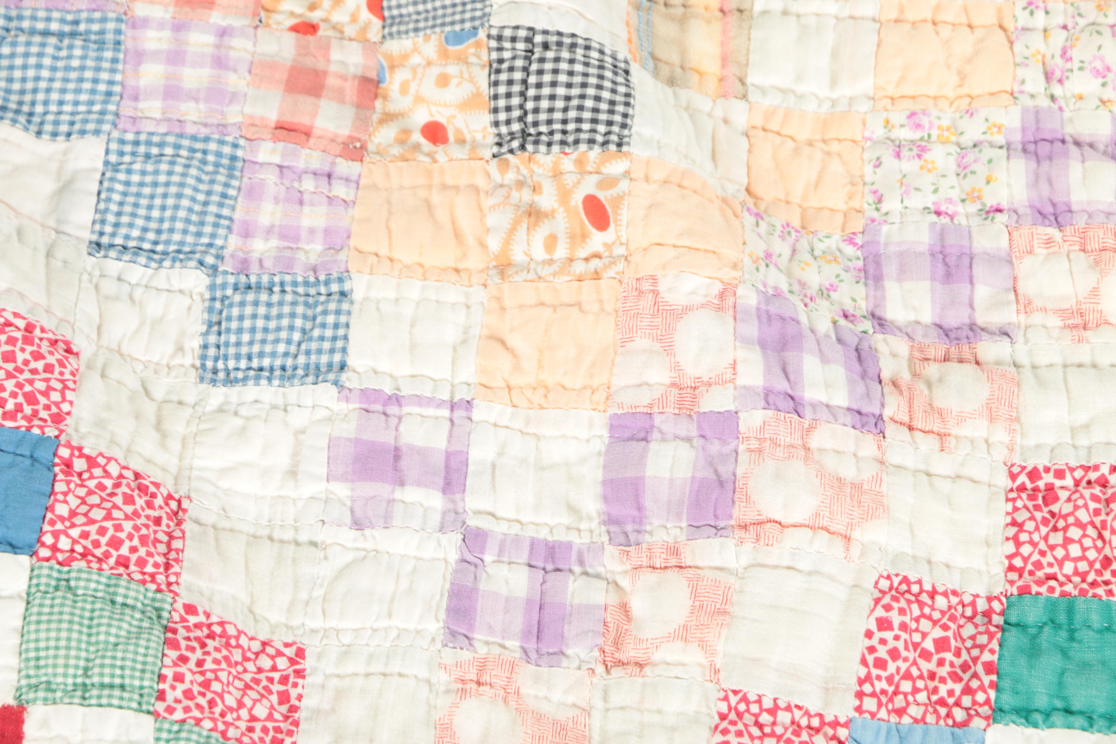 Early 20th Century "Trip Around the World" and "Nine Patch" Vintage Quilts