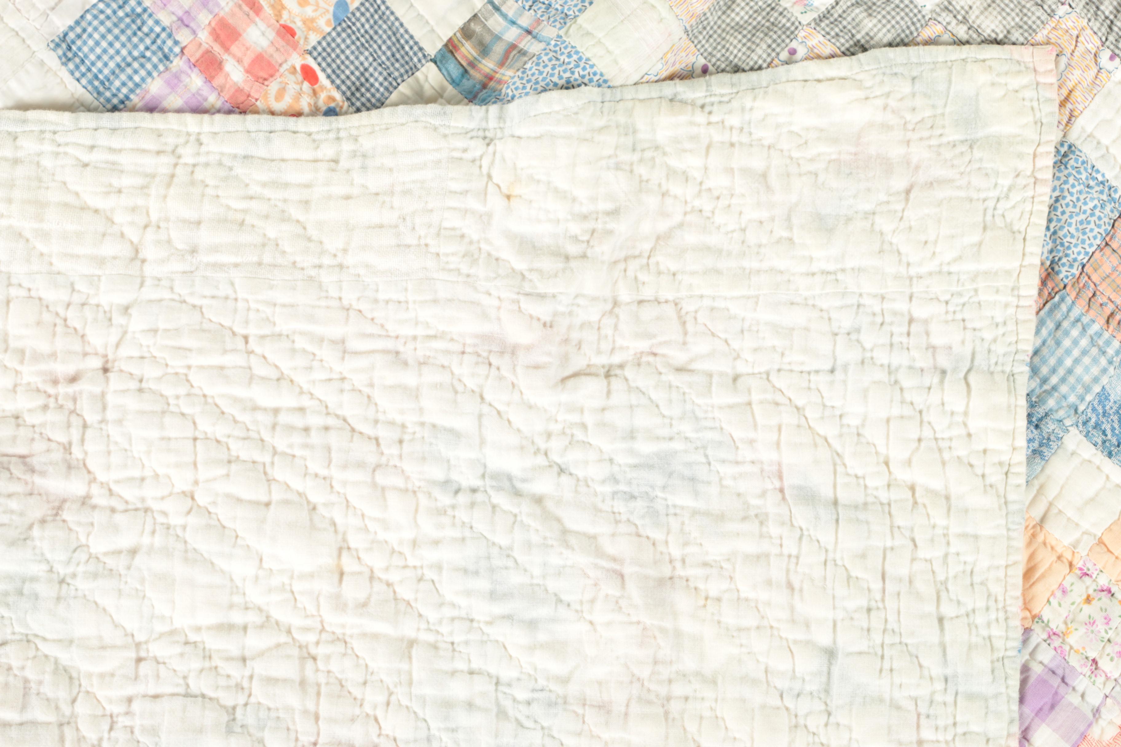 Early 20th Century "Trip Around the World" and "Nine Patch" Vintage Quilts