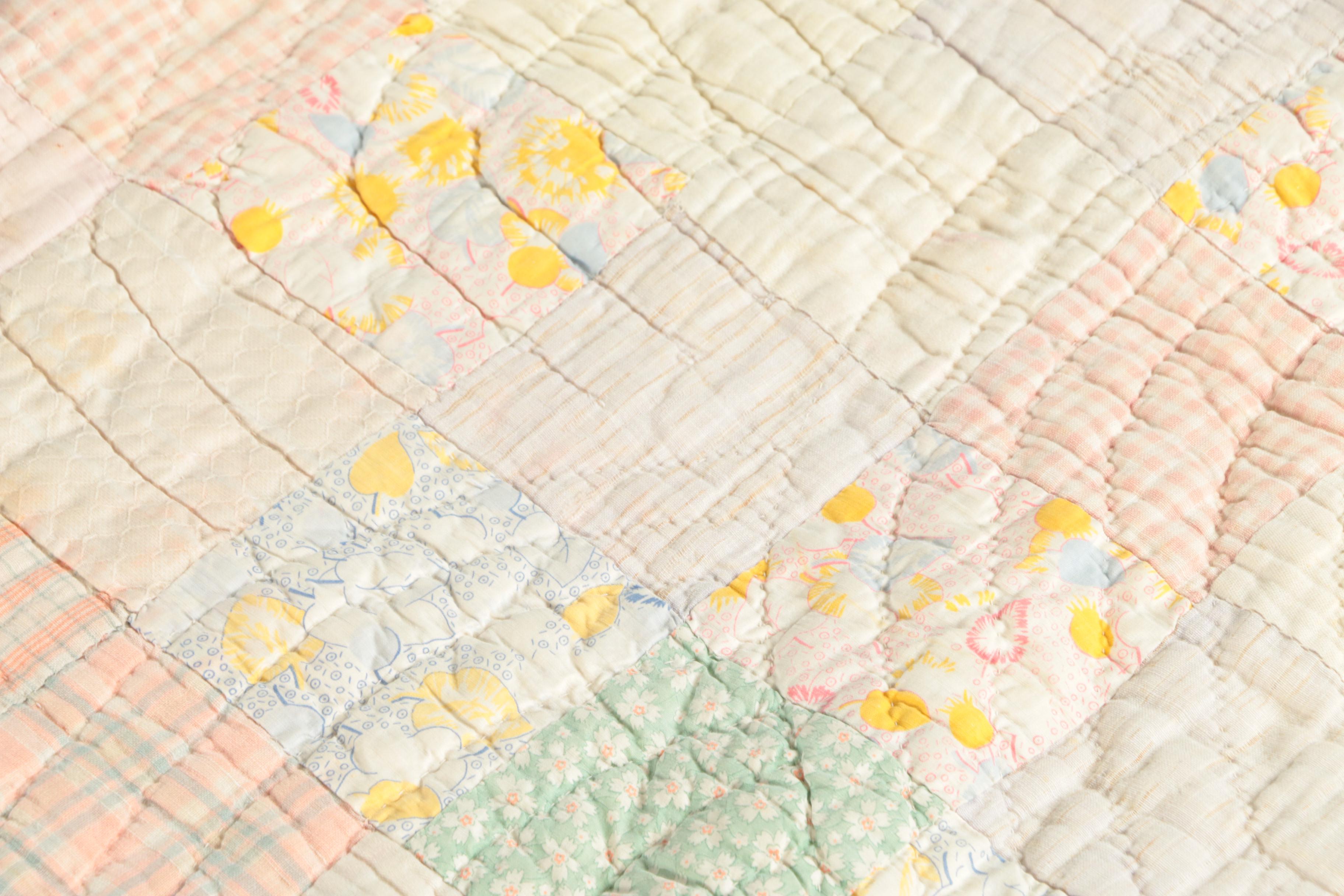 Early 20th Century "Trip Around the World" and "Nine Patch" Vintage Quilts