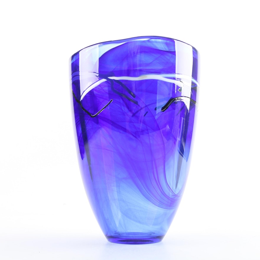 Kosta Boda Hand Blown Glass Vase by Anna Ehrner