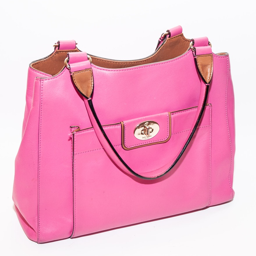 Kate Spade New York Pink and Tan Leather Handbag
