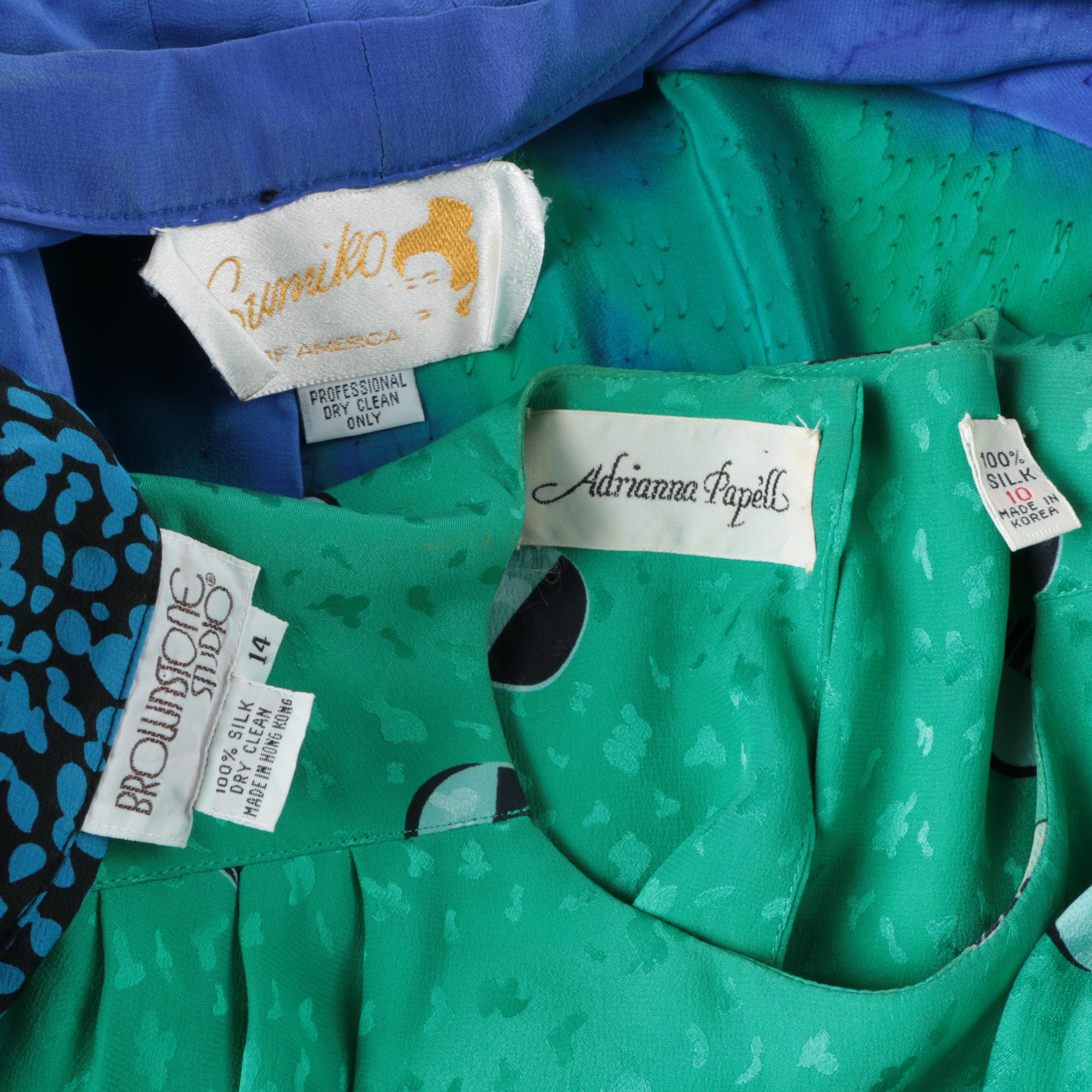 Women's Circa 1980 Silk Dresses and Jacket Including Adrianna Papell