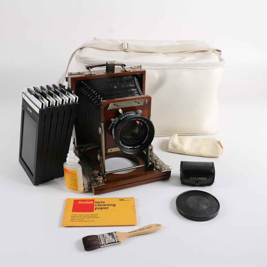 Calumet Wood-Field 4X5 View Camera with Caltar-S II Lens and Accessories