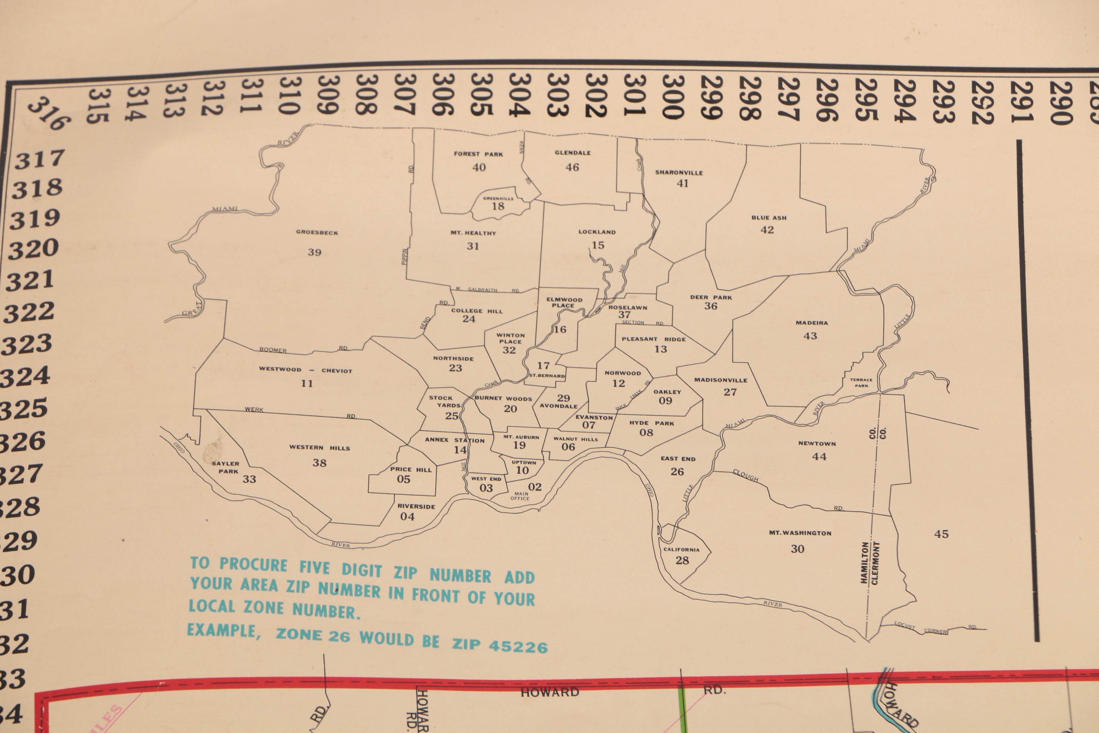 Hearne Brothers Official Map of Greater Cincinnati and Hamilton County
