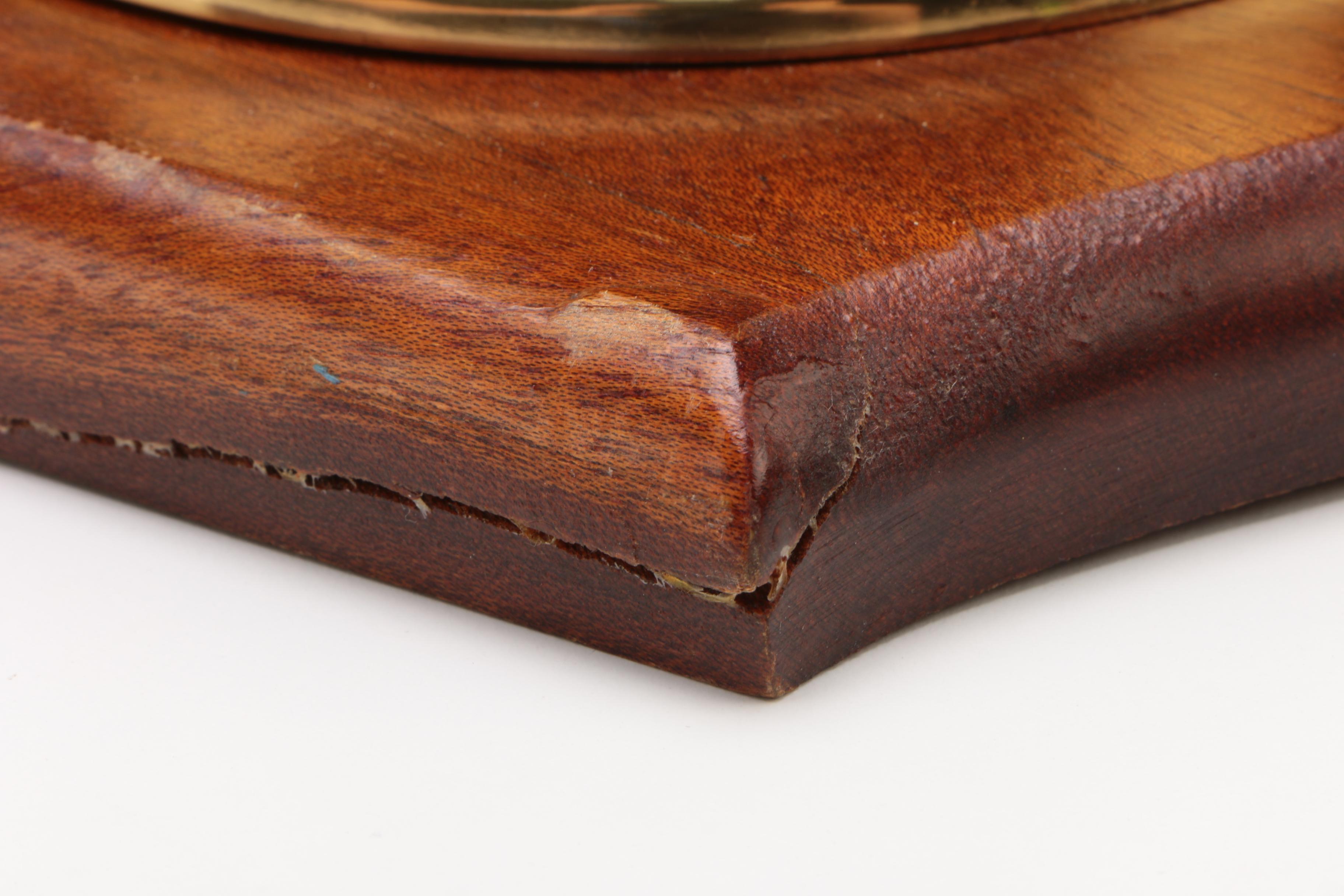 AirGuide Brass Ship Clock and Barometer Set on Wood Plaque