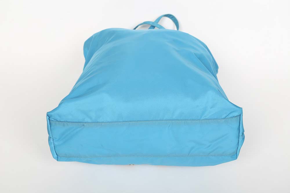 Prada Begonia Tessuto Robot Blue Nylon Shopper Tote