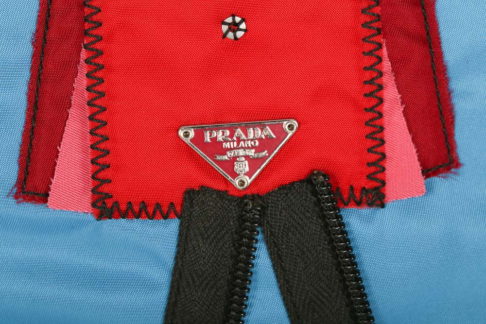 Prada Begonia Tessuto Robot Blue Nylon Shopper Tote