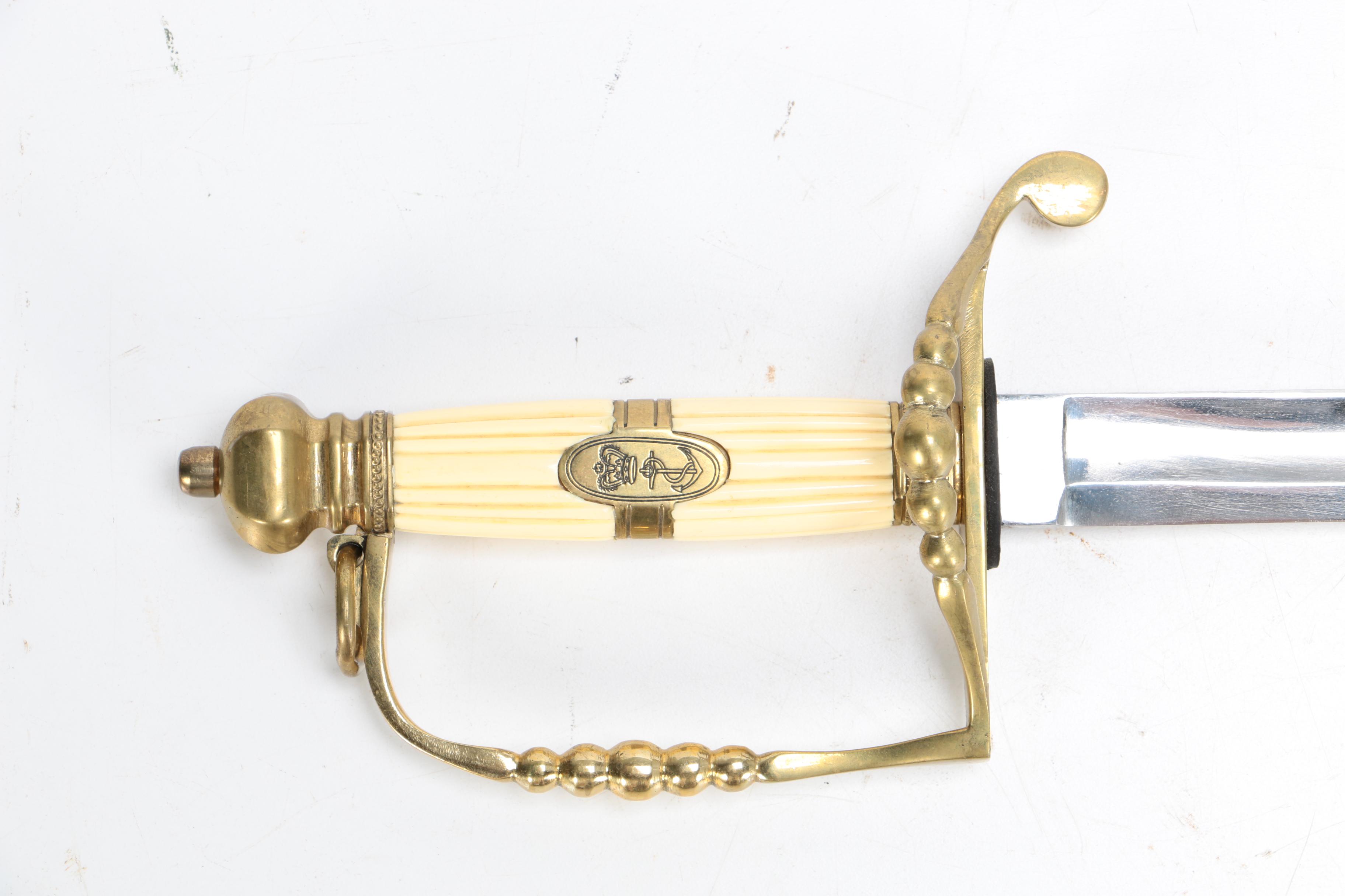 Royal Navy Officer's Five Ball Spadroon by Richard Teed, Strand