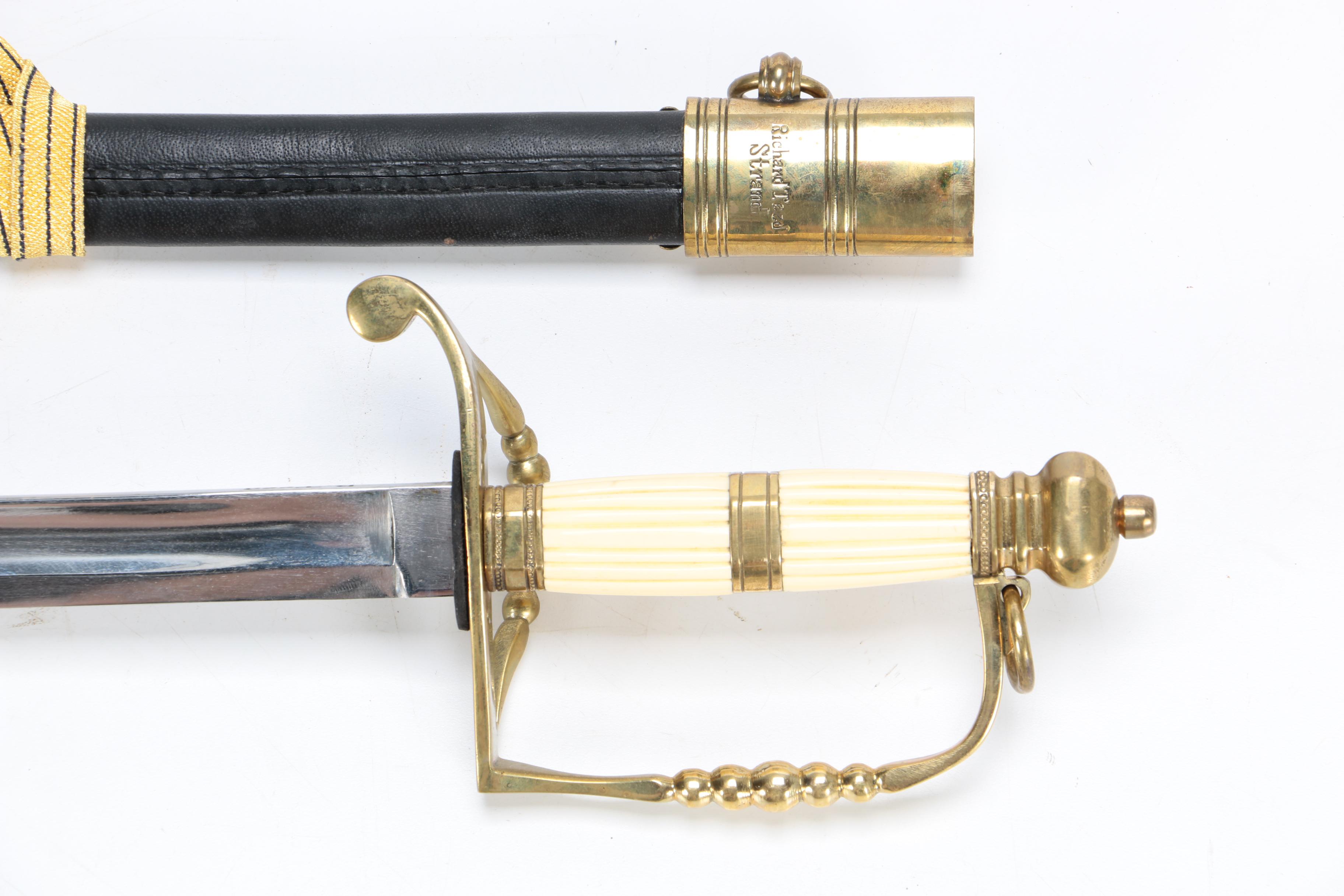 Royal Navy Officer's Five Ball Spadroon by Richard Teed, Strand