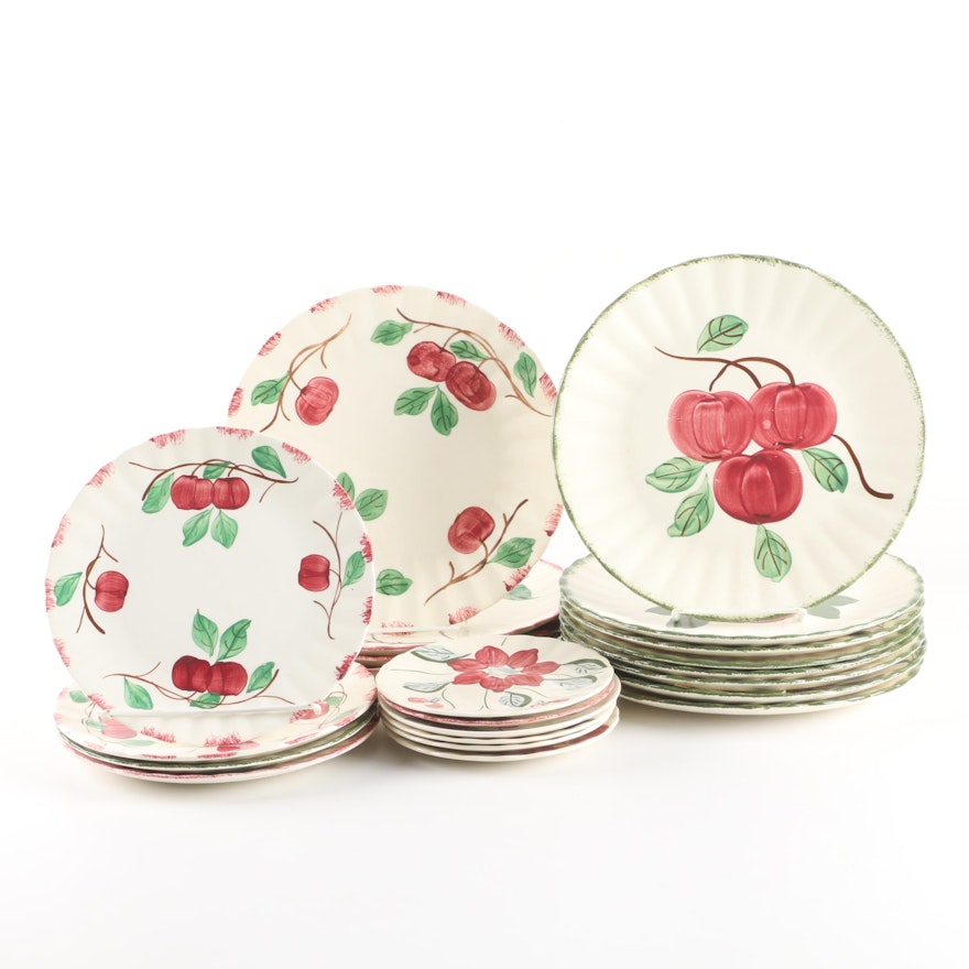 Blue Ridge Pottery Floral and Fruit Motif Dinnerware