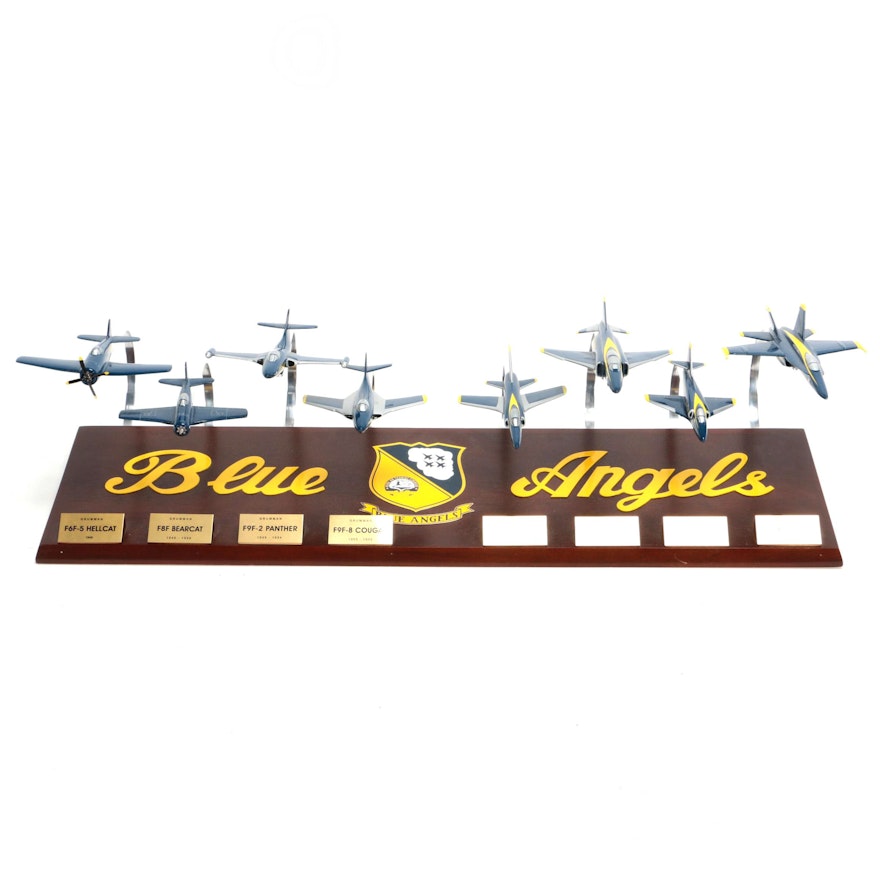 Display Set Of 1/72 Scale U.S. Navy Blue Angels Model Airplanes