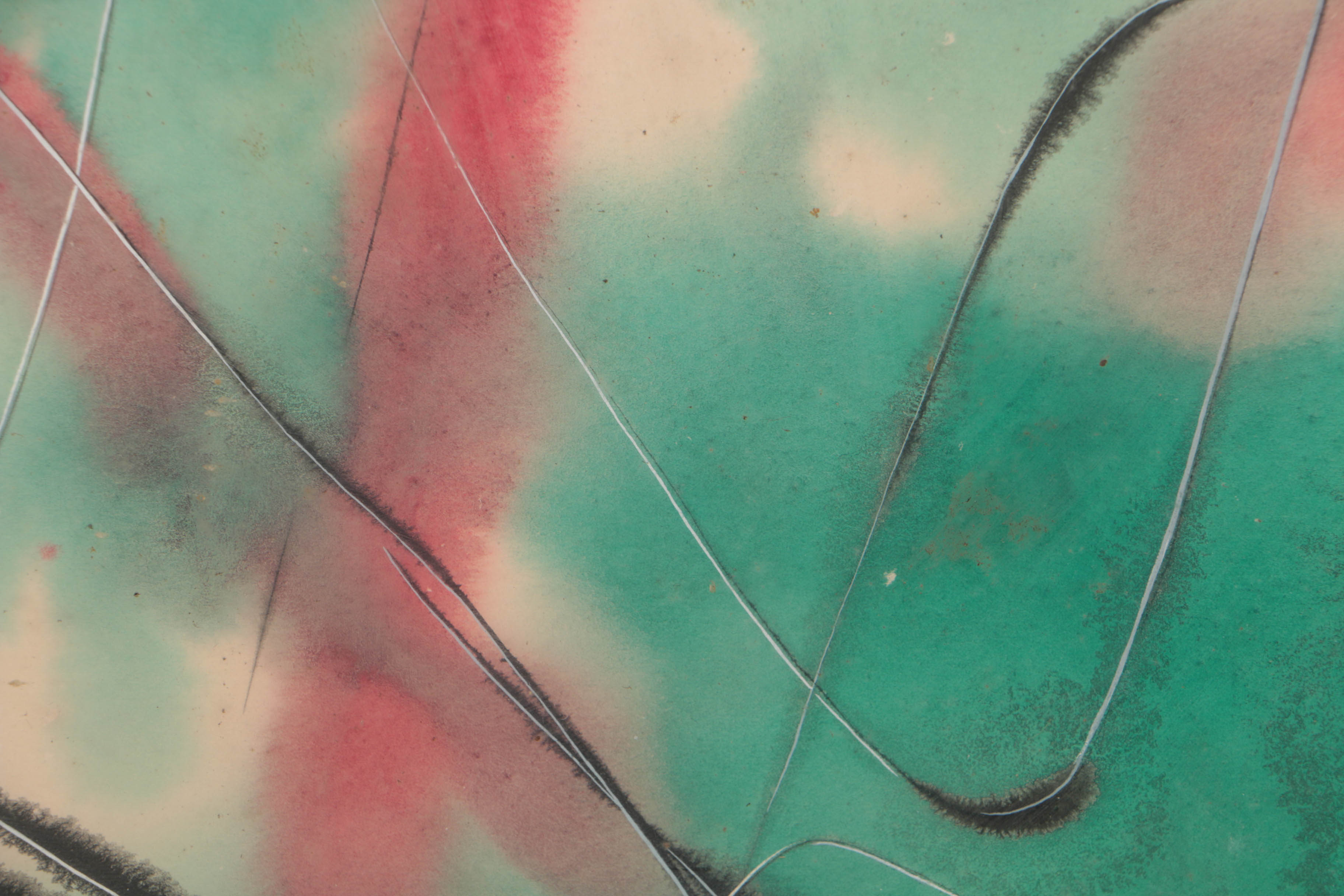 Esther Geller 1945 Watercolor on Paper "New Hampshire Landscape"