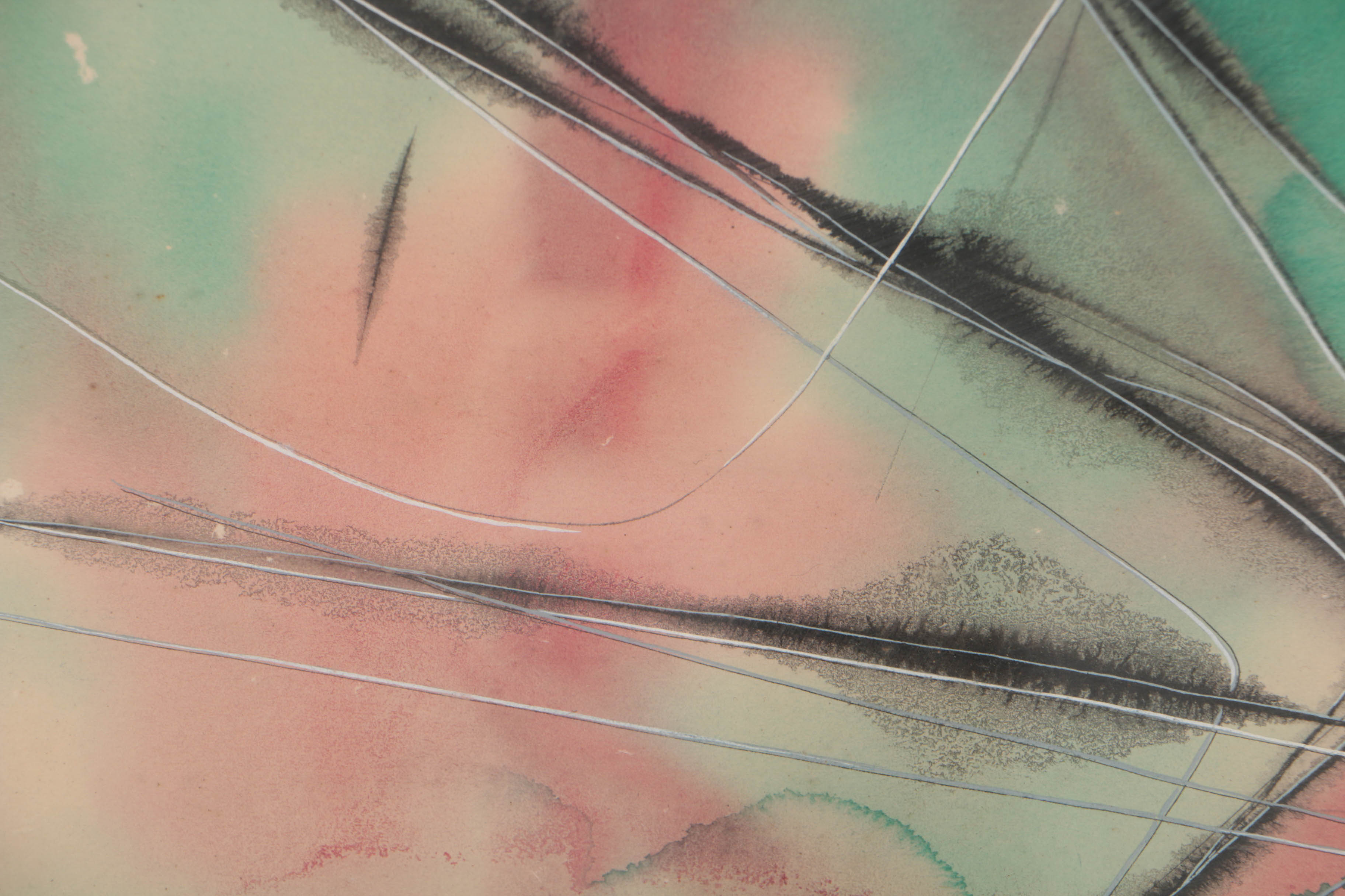 Esther Geller 1945 Watercolor on Paper "New Hampshire Landscape"