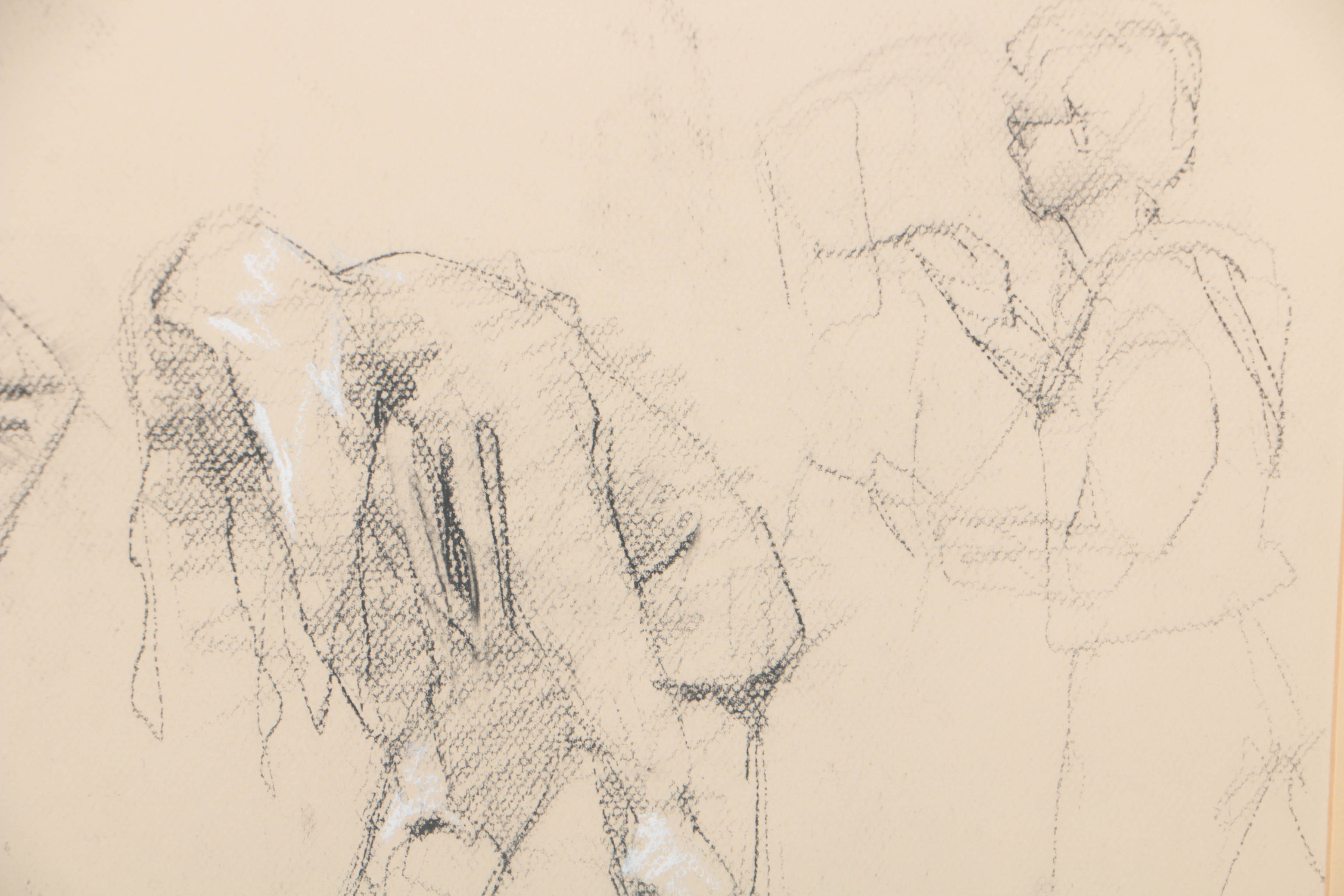 Daniel Sprick Charcoal and Conte Crayon Drawing on Paper Figure Study