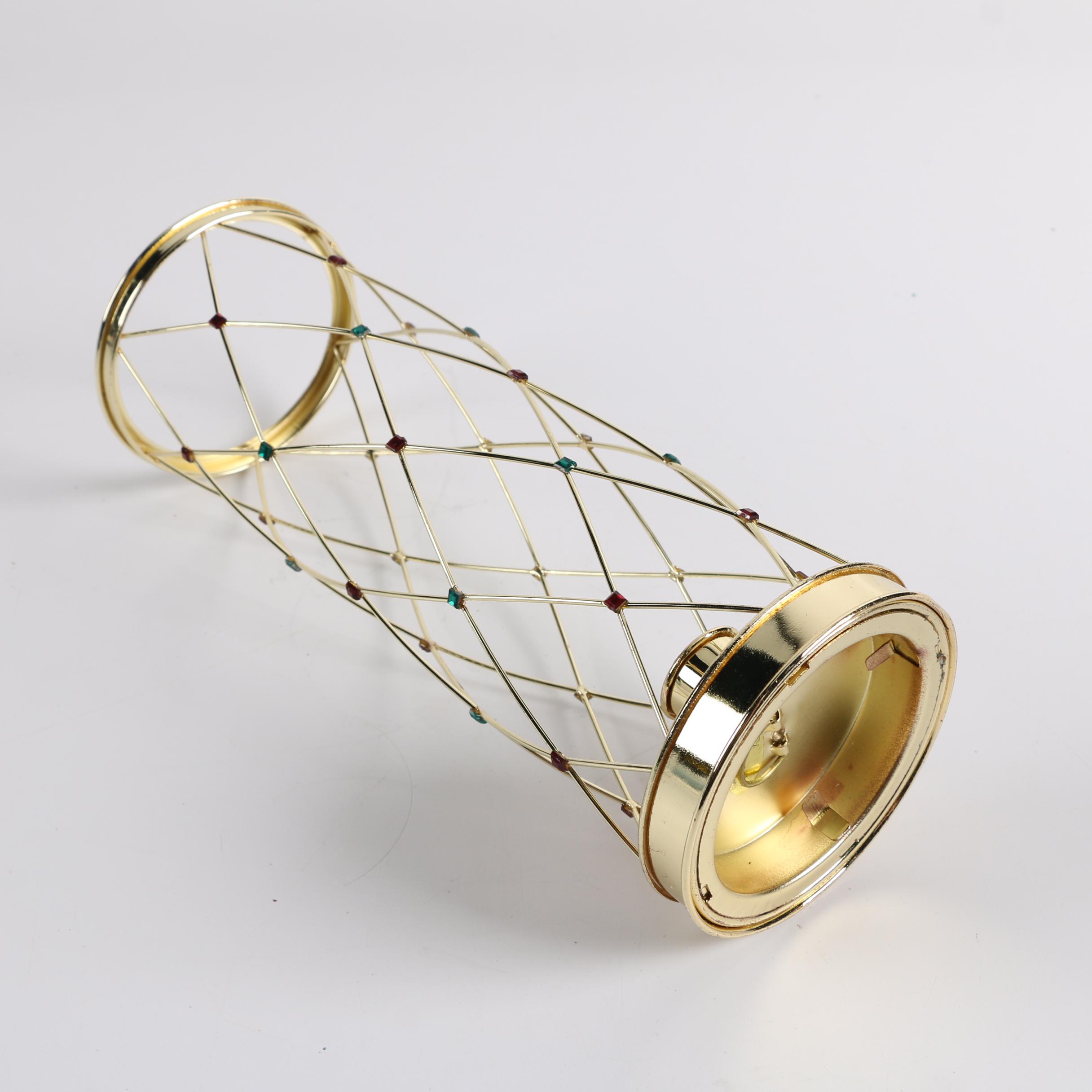 Gold Tone Candle Holder and Vintage Lighted Angel Tree Topper