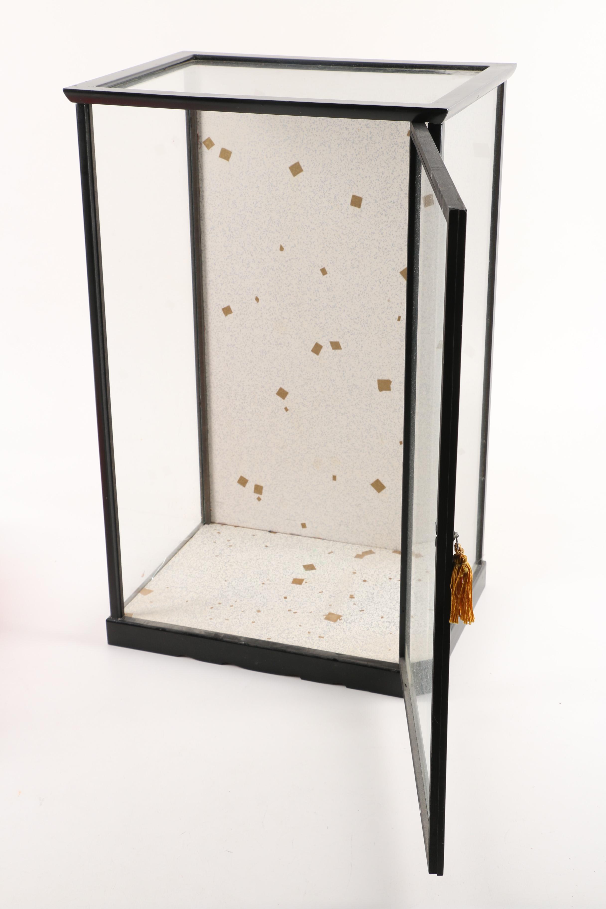 Vintage Japanese Porcelain Dolls in Display Case