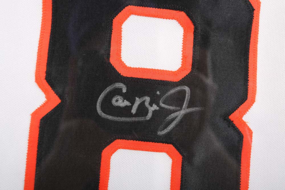 Cal Ripken Autographed "Statistics" Baltimore Orioles Jersey in Framed Display