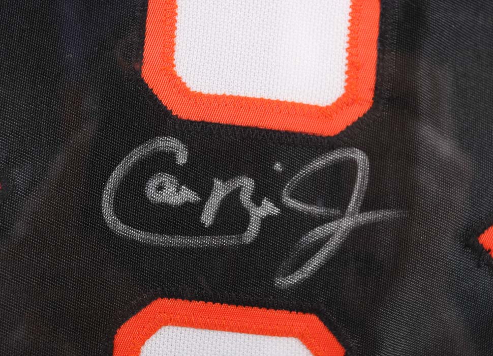 Cal Ripken Autographed "Statistics" Baltimore Orioles Jersey in Framed Display