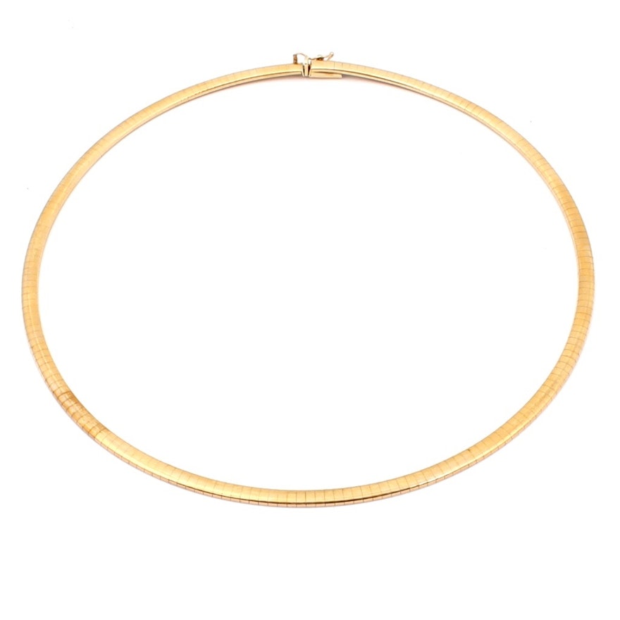 14K Yellow Gold Omega Link Necklace