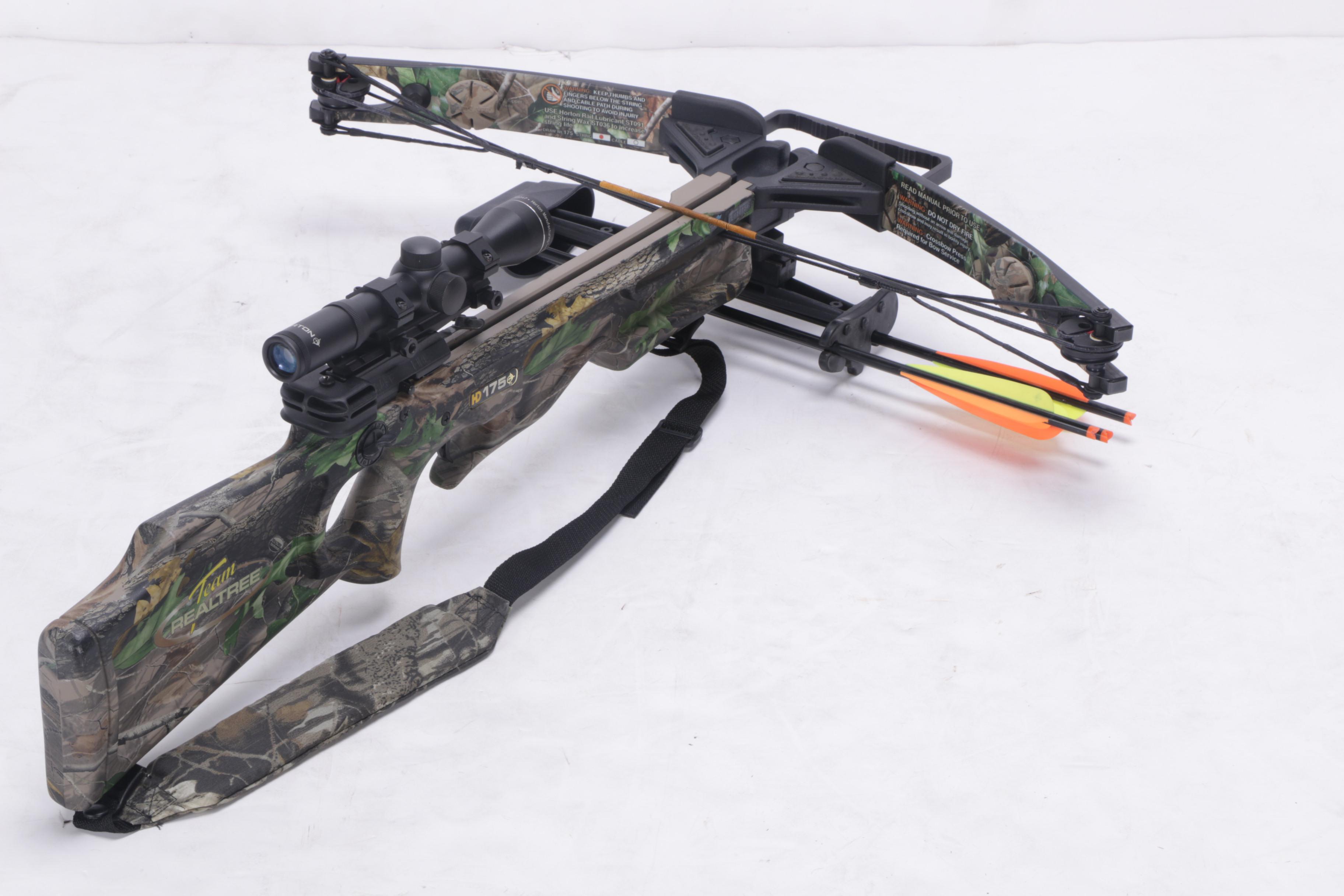 Horton Team Realtree HD 175 Crossbow with Practice Points and Scopes