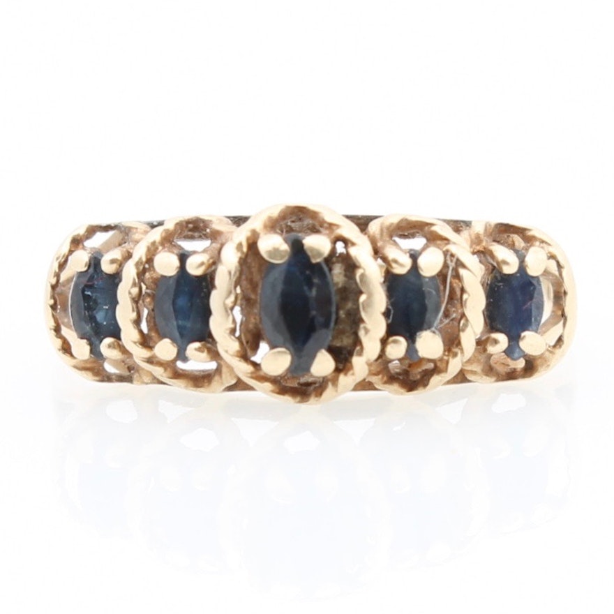 10K Yellow Gold Sapphire Ring